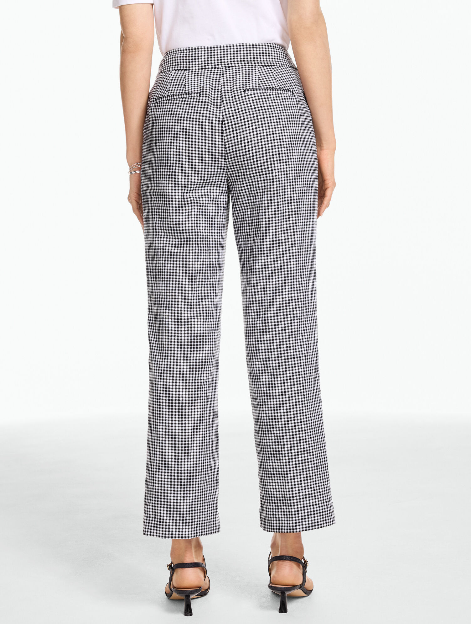 Linen Straight Ankle Pants - Beach Gingham