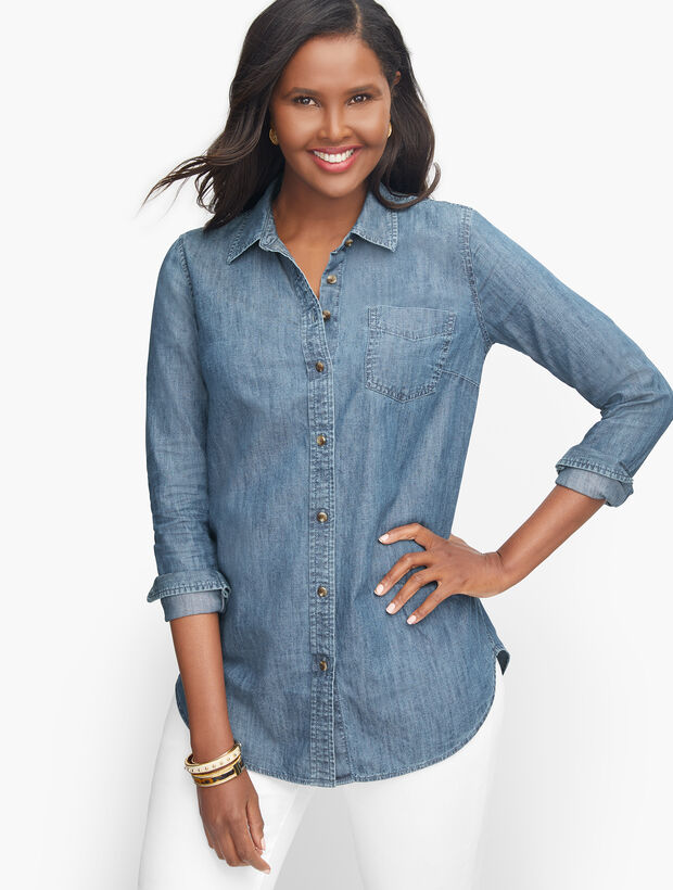 Button Front Denim Shirt