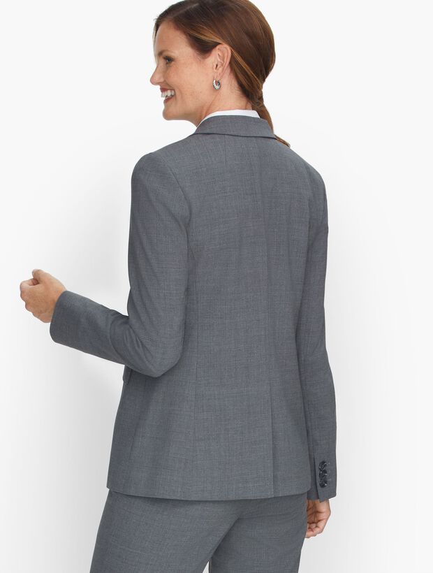 Luxe Wool Single Button Blazer - Grey M&eacute;lange