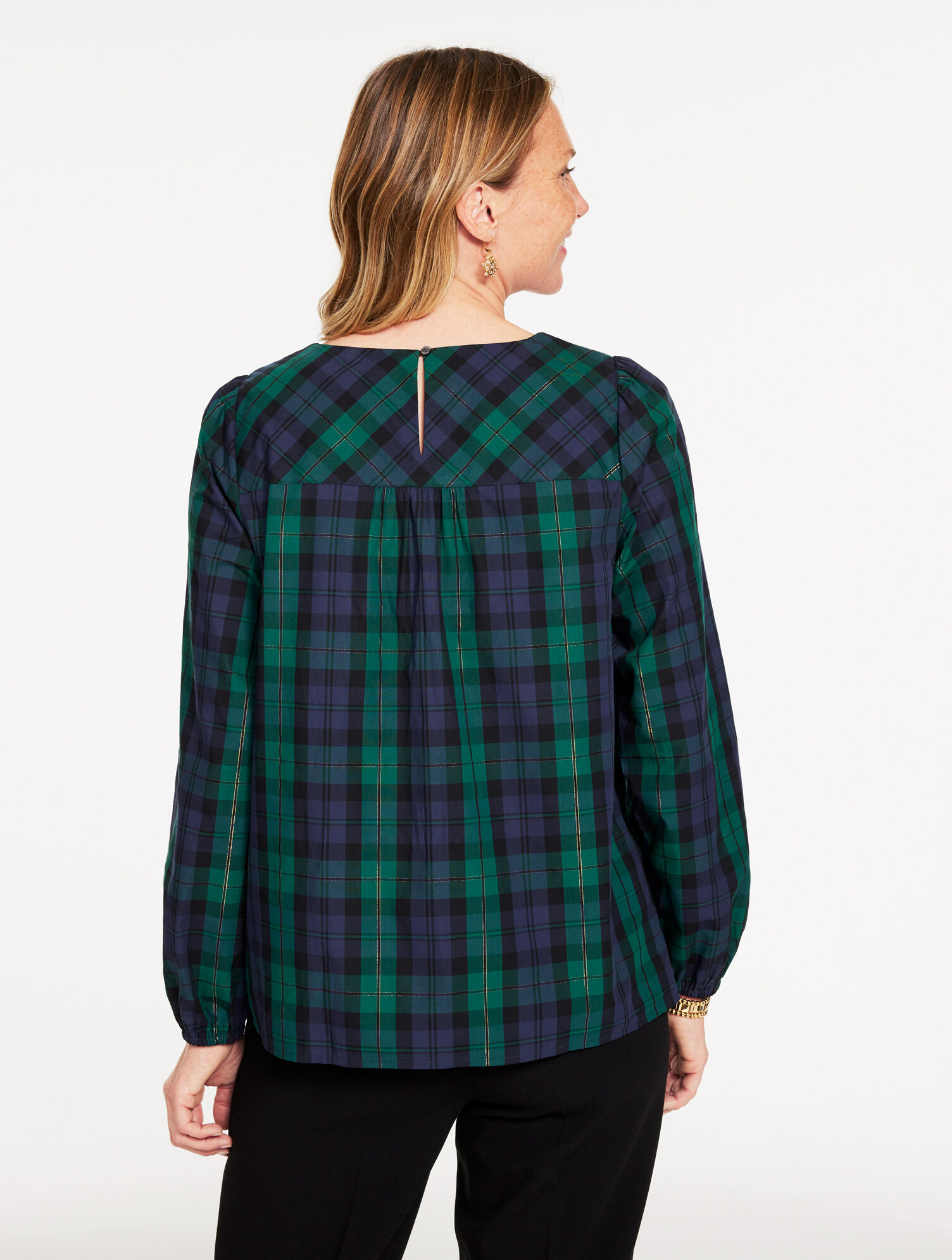 Metallic Bow Top - Merriment Tartan