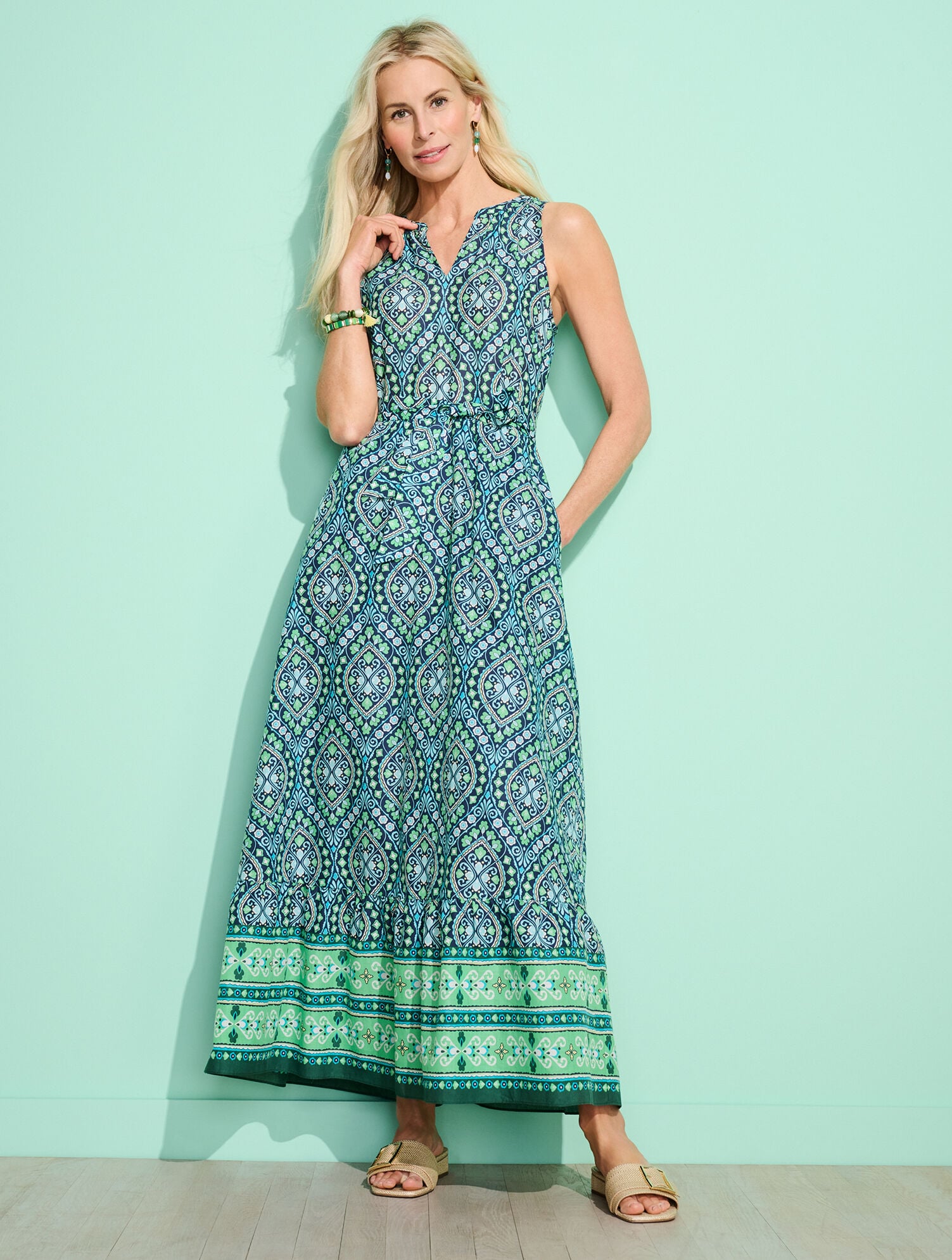 Tiered Maxi Dress - Damask | Talbots Tiered Maxi Dress - Damask | Talbots