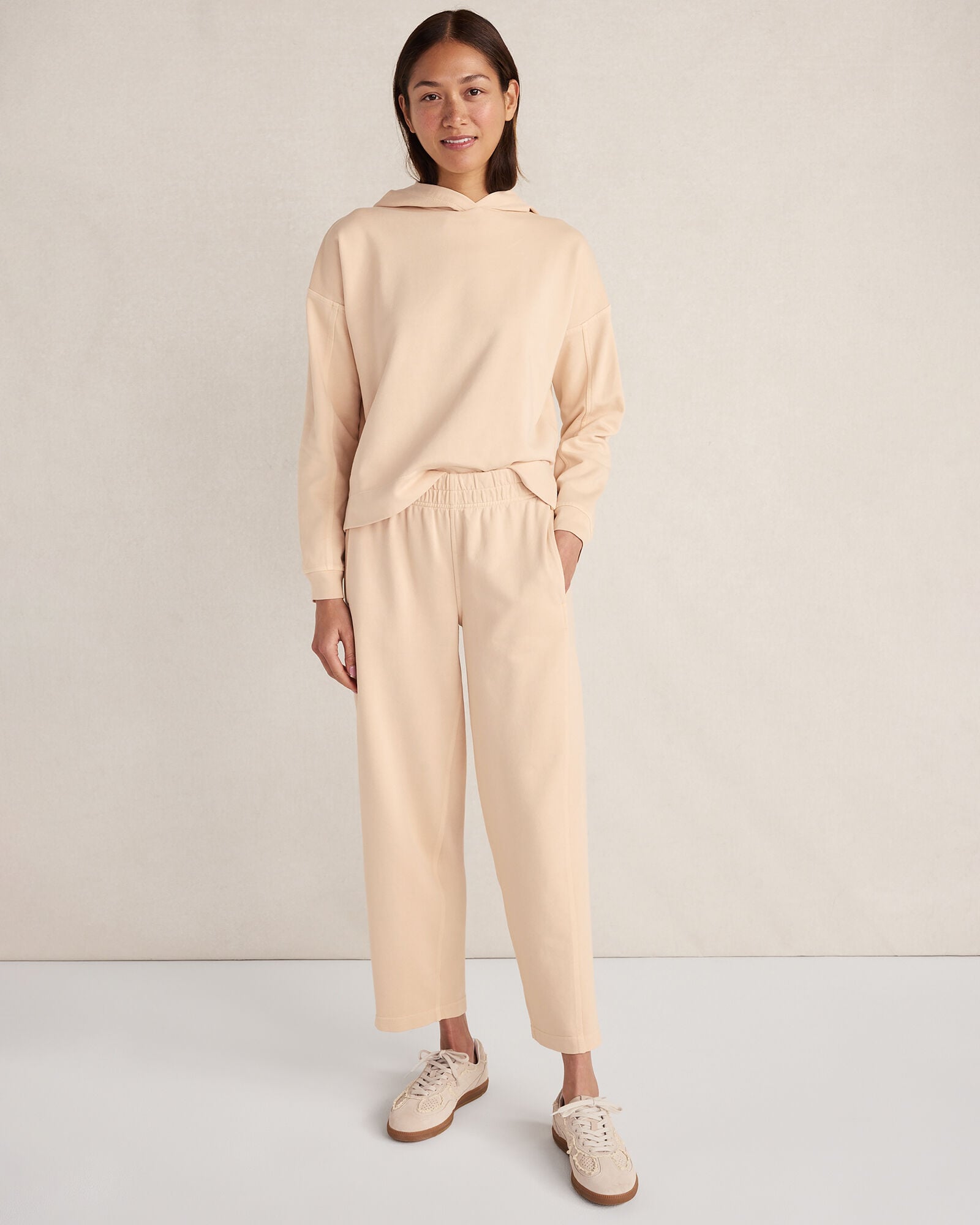 Organic Cotton Terry Barrel Leg Pants