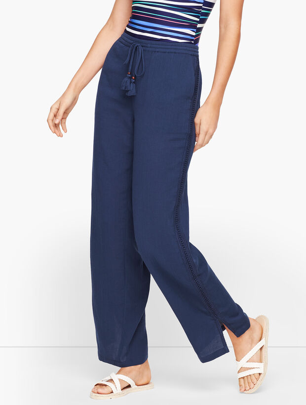Crinkle Cotton Beach Pants Talbots