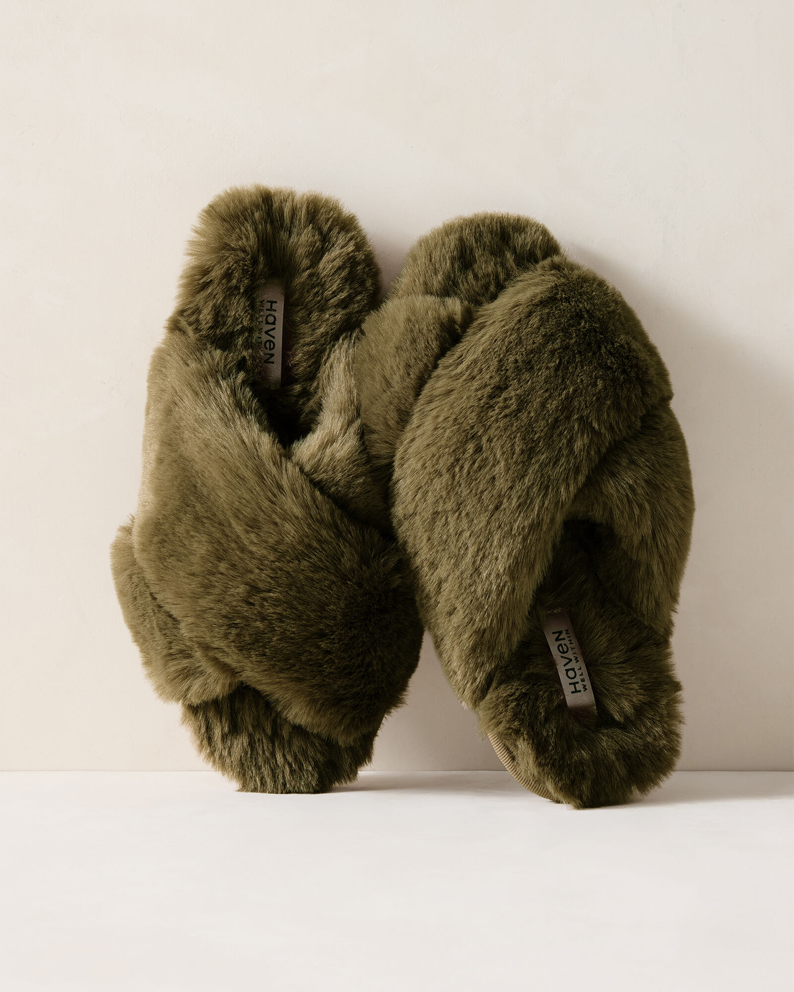 Faux Fur Criss-Cross Slippers