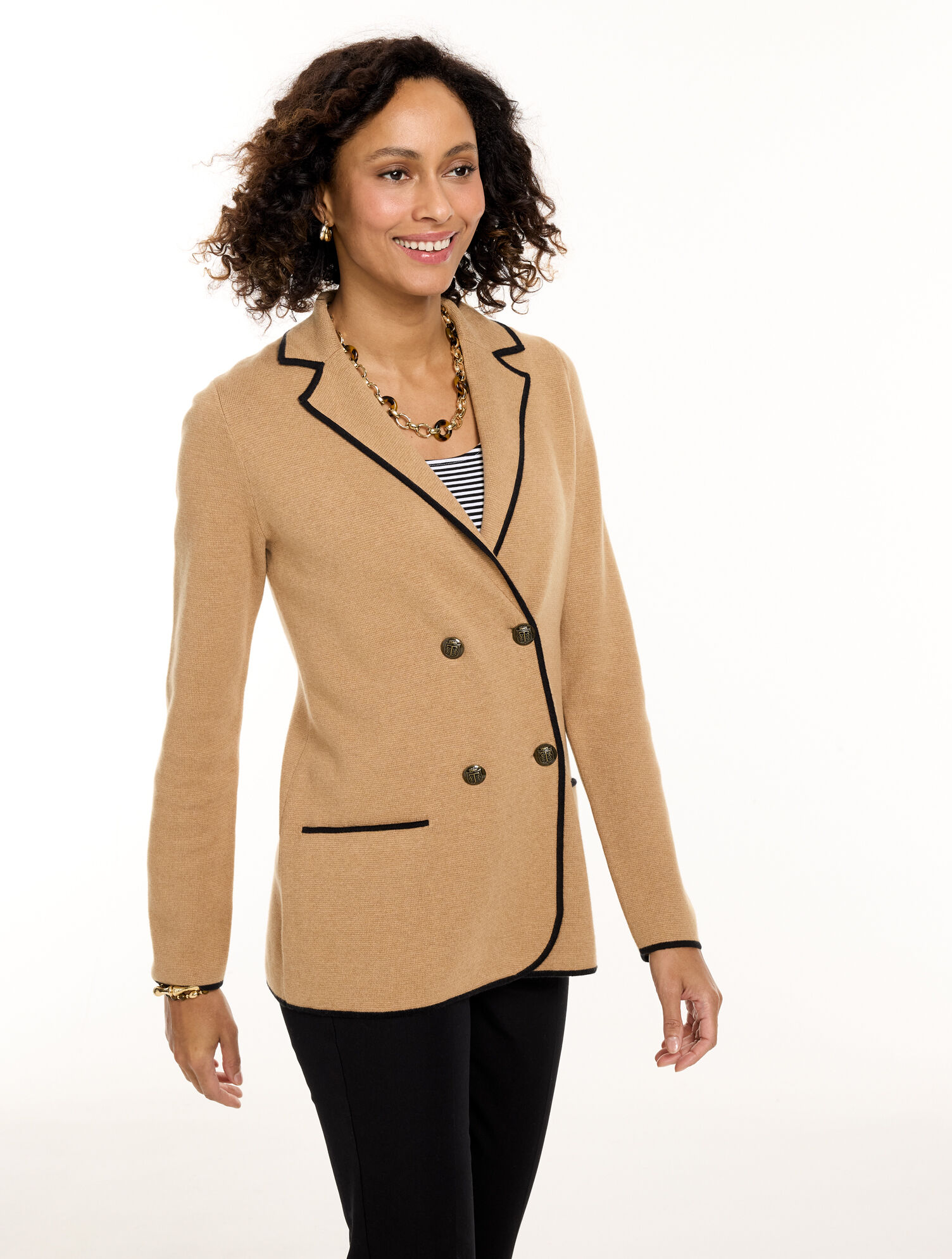 Tipped Sweater Blazer
