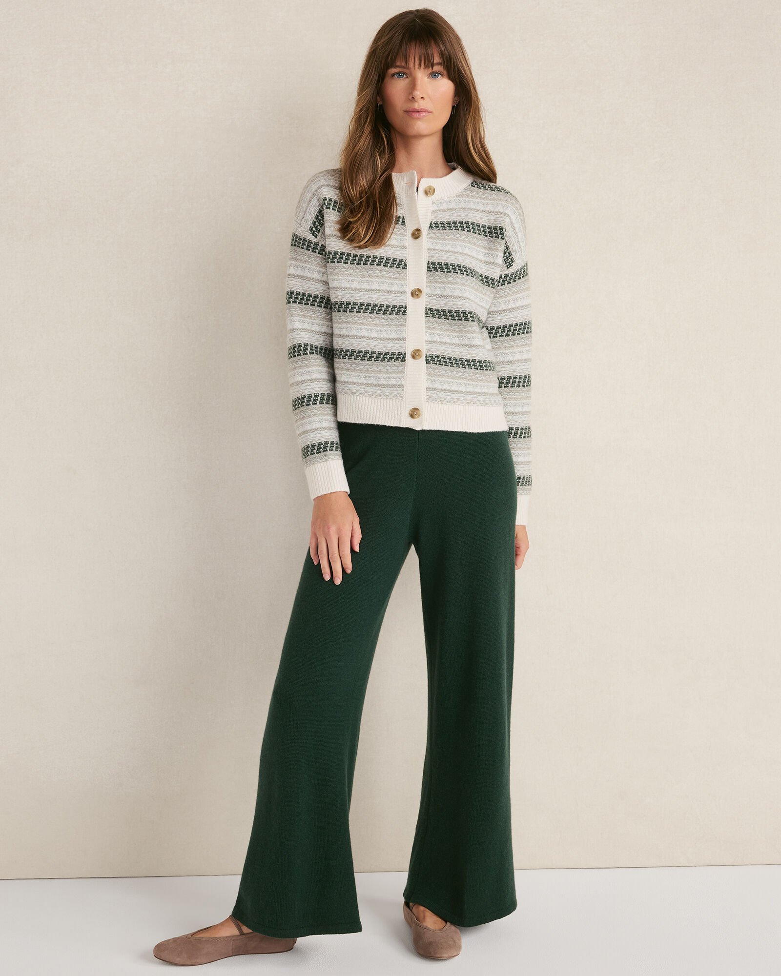 Wool Blend Fair Isle Cardigan