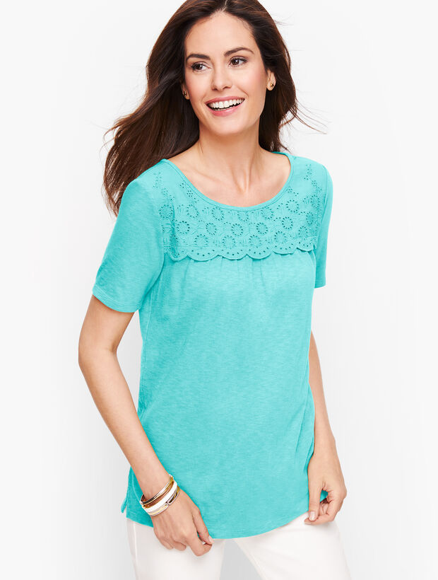 Eyelet Trim Tee