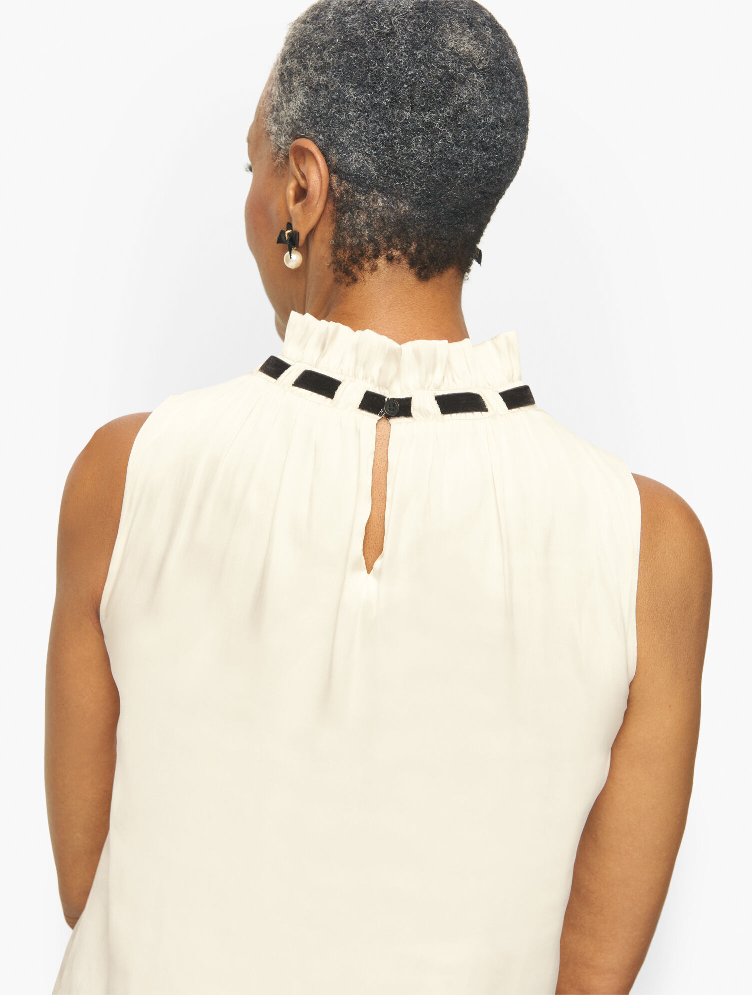 Velvet Tie Satin Shell