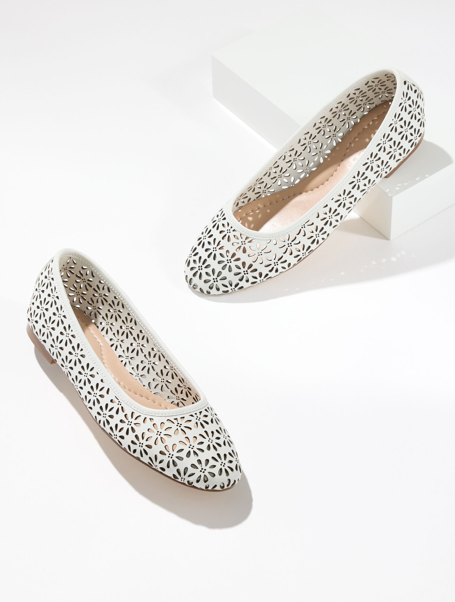 Ansly Perforated Nappa Ballet Flats