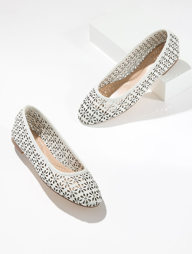 Ansly Perforated Nappa Ballet Flats