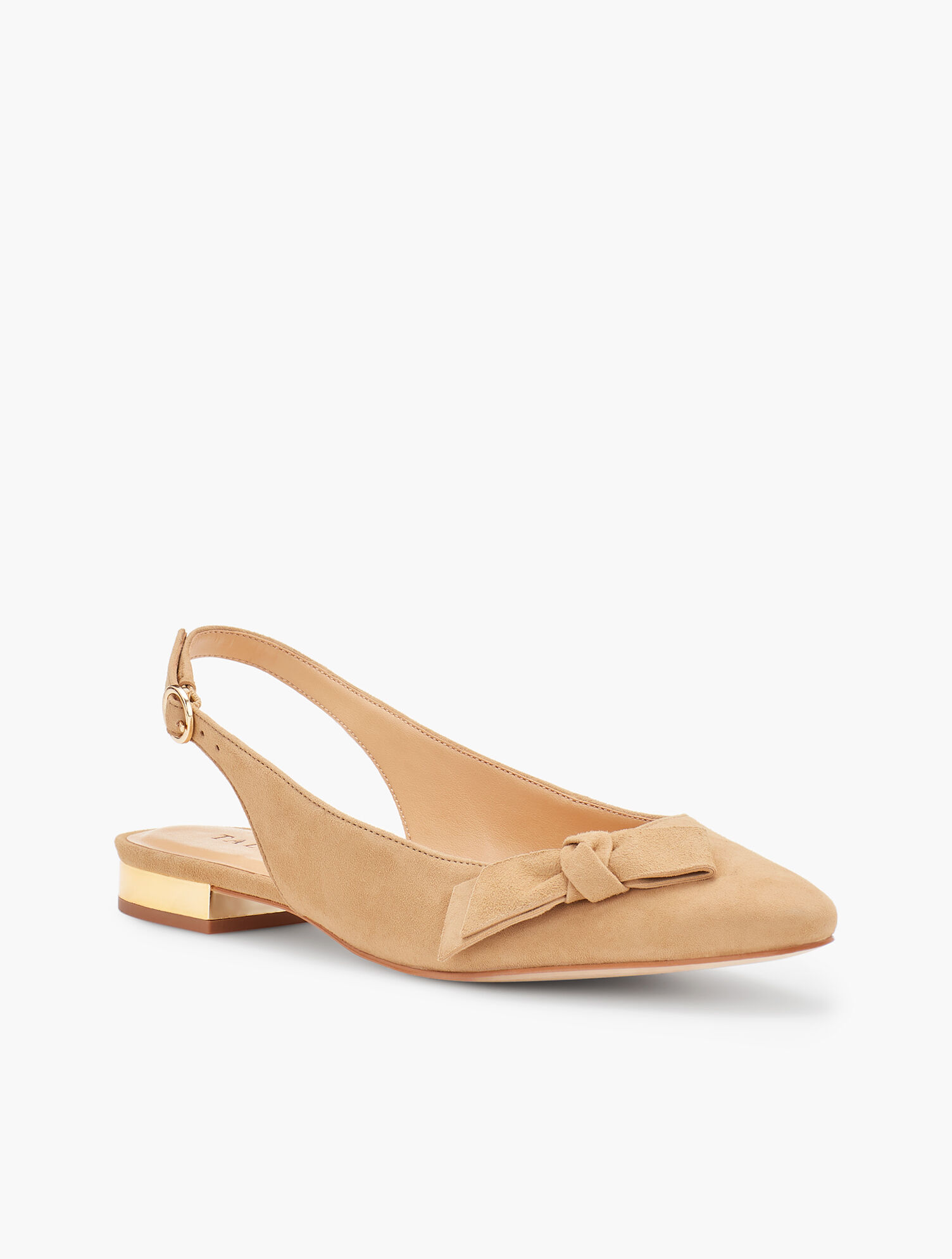 Edison Bow Slingback Flats - Suede