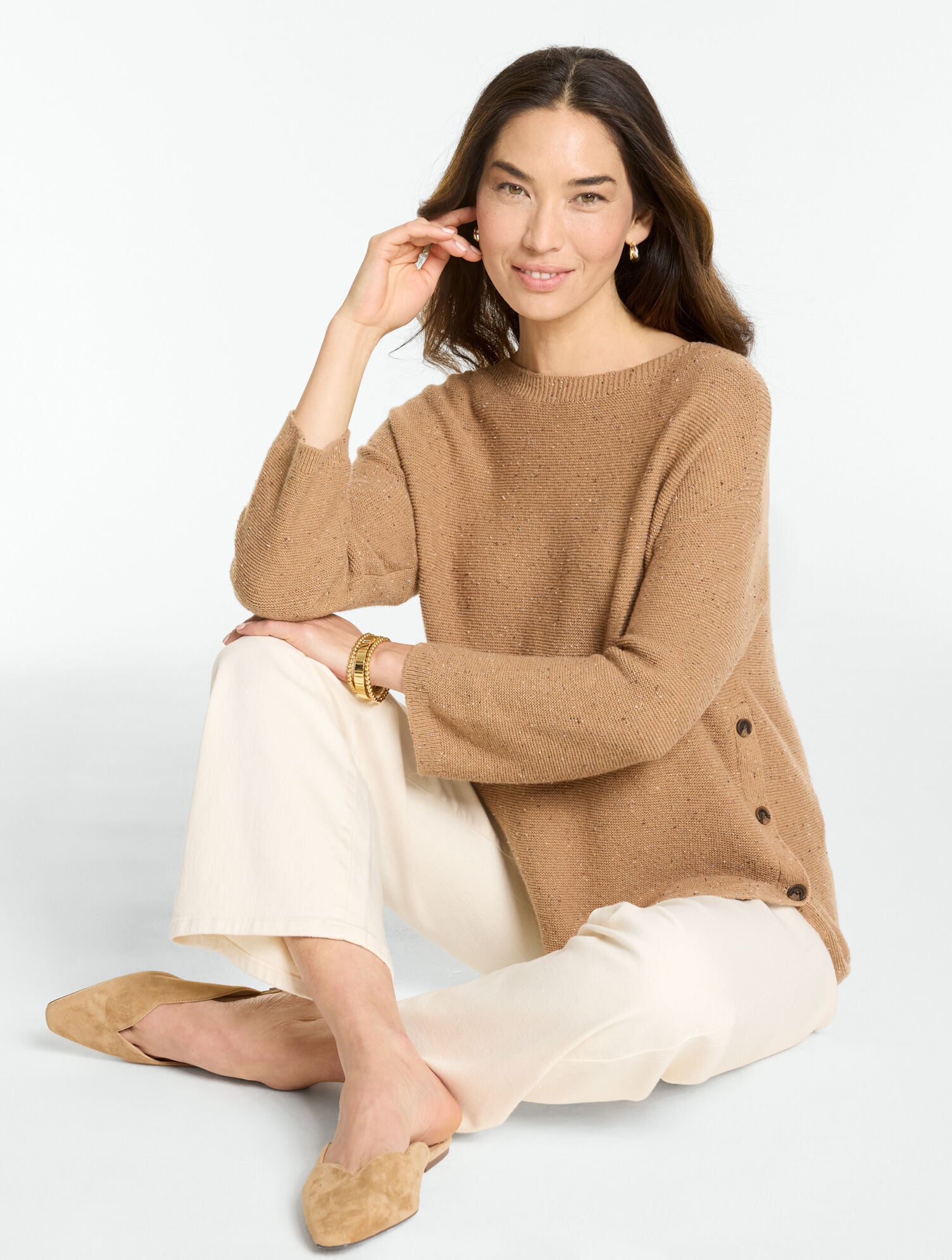 Donegal Button Hem Pullover