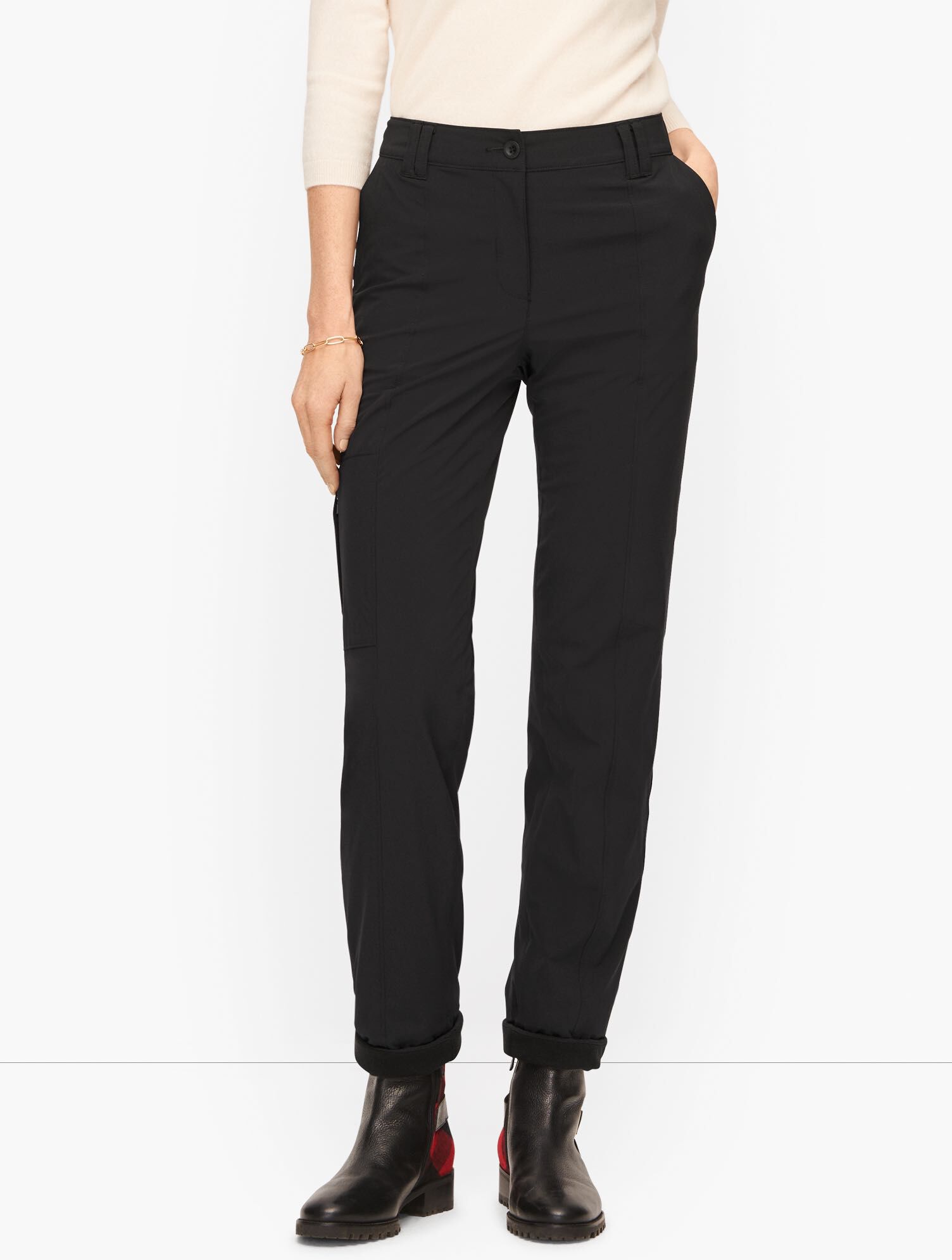 Fleece Lined Pants Solid Talbots