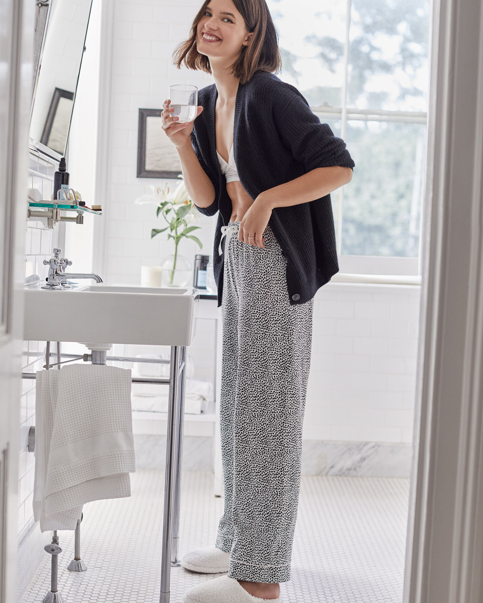 Organic Cotton Jersey Modern Animal Print Pajama Pants