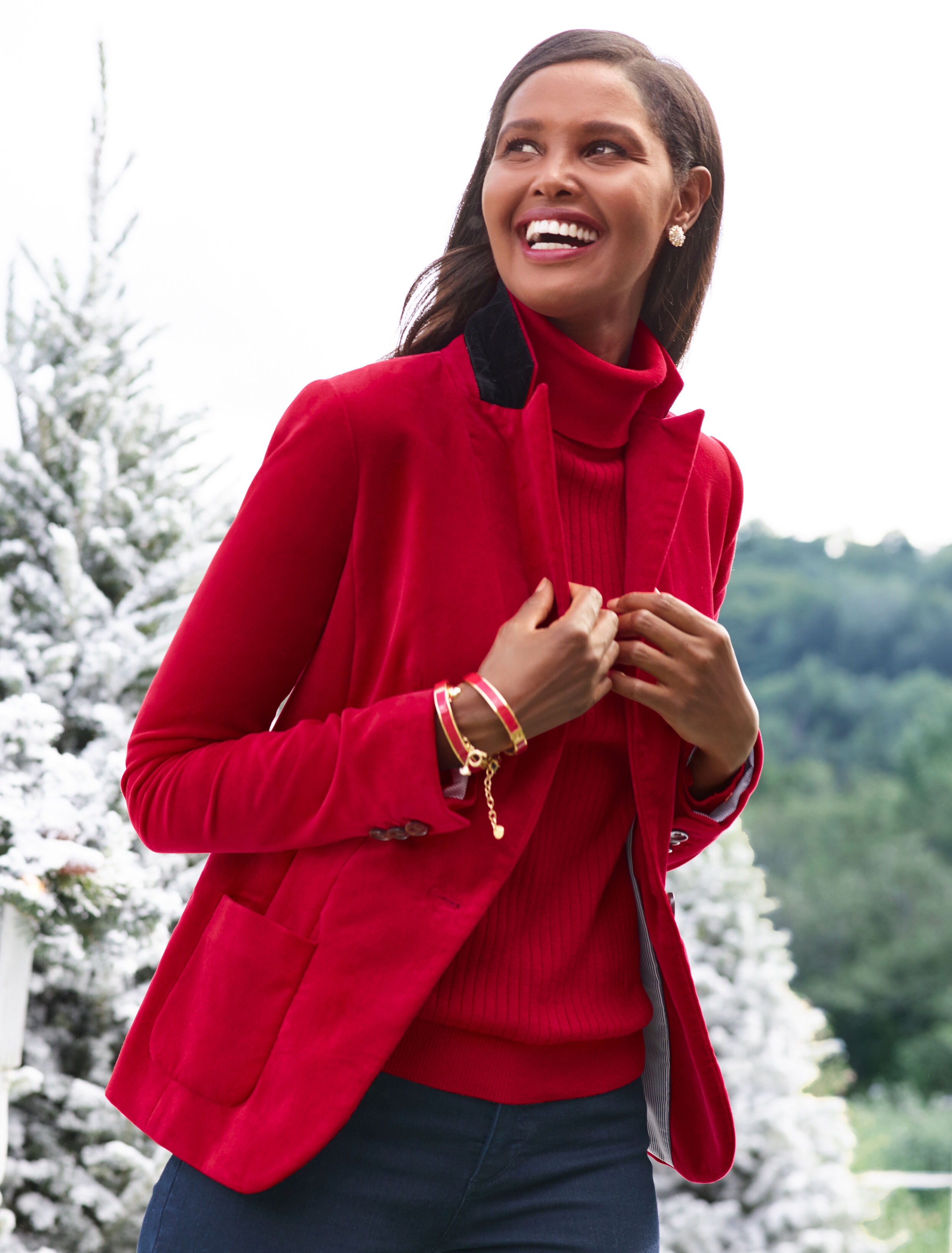 Button-Cuff Ribbed Turtleneck Sweater - Solid