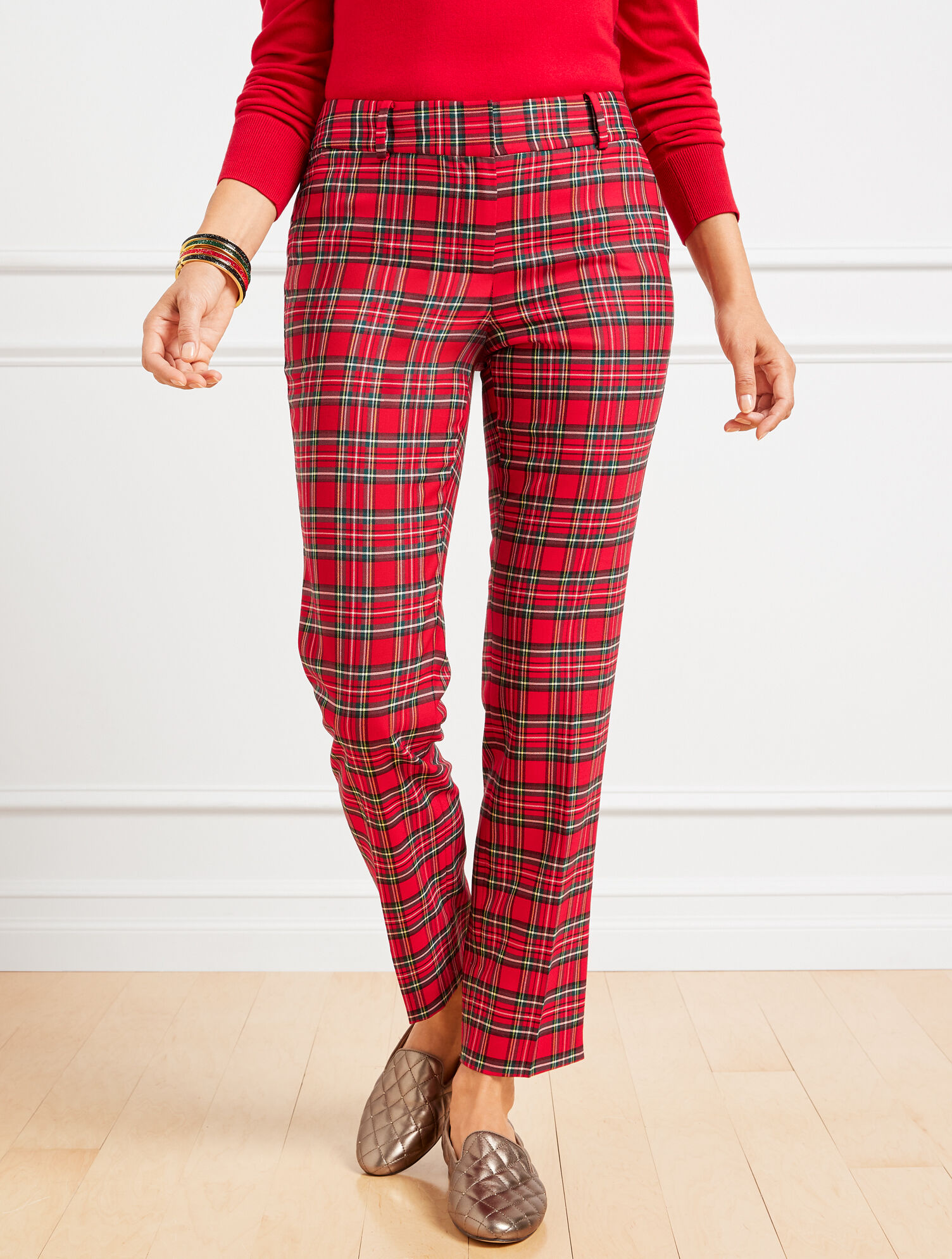 Talbots Hampshire Ankle Pants Apple Cider Plaid Talbots