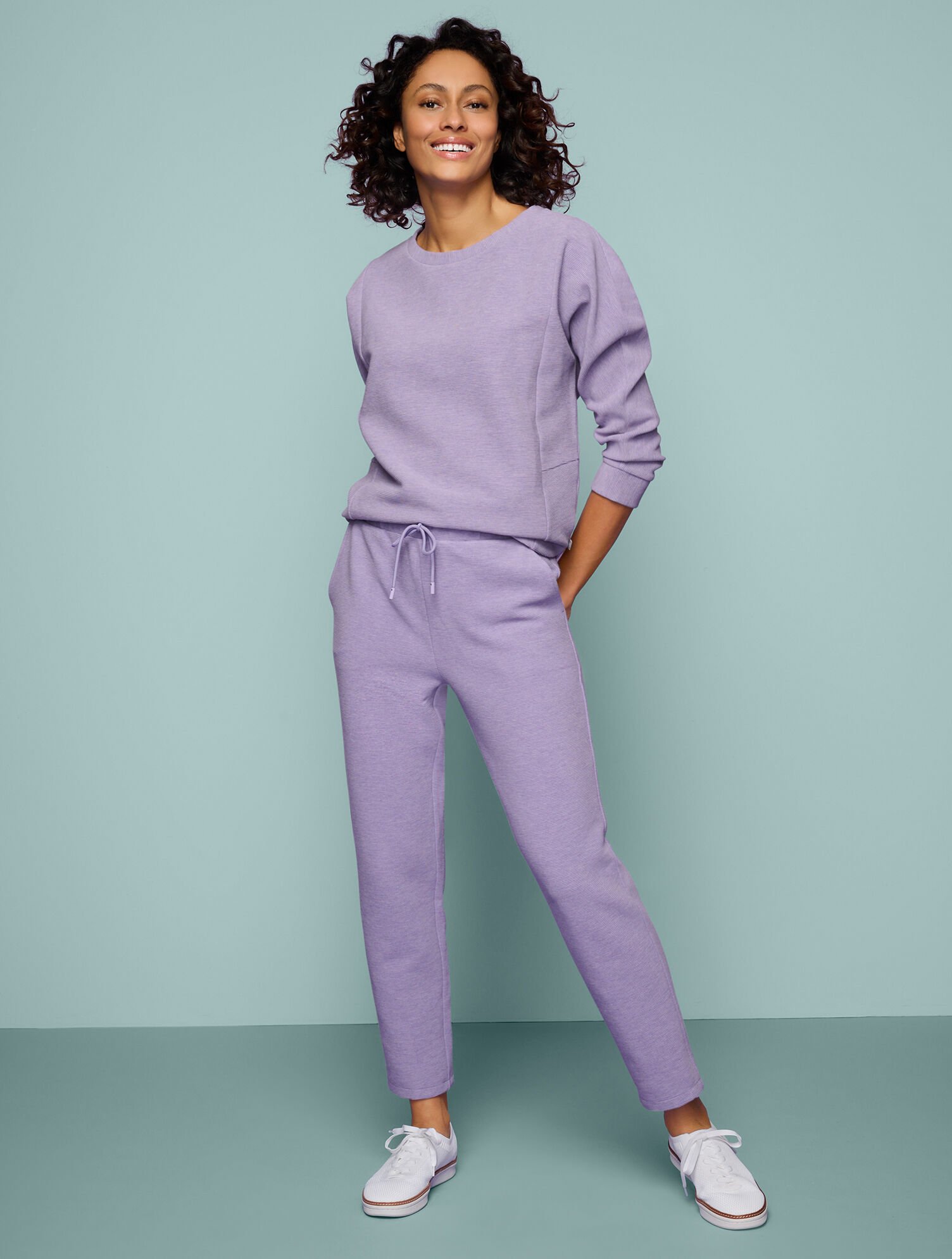 Ottoman Rib Taper Leg Pants