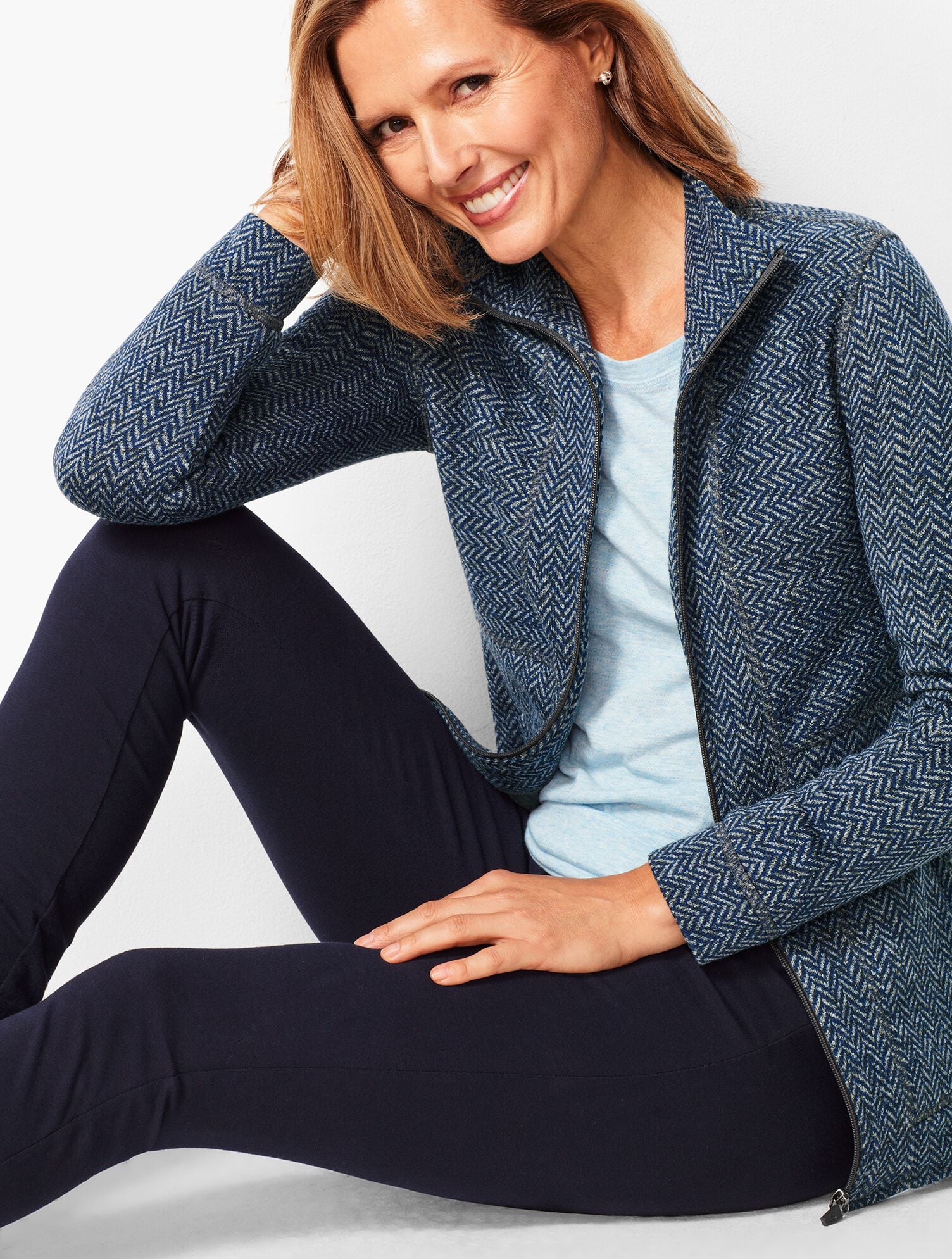 Textured Herringbone Jacket | Talbots