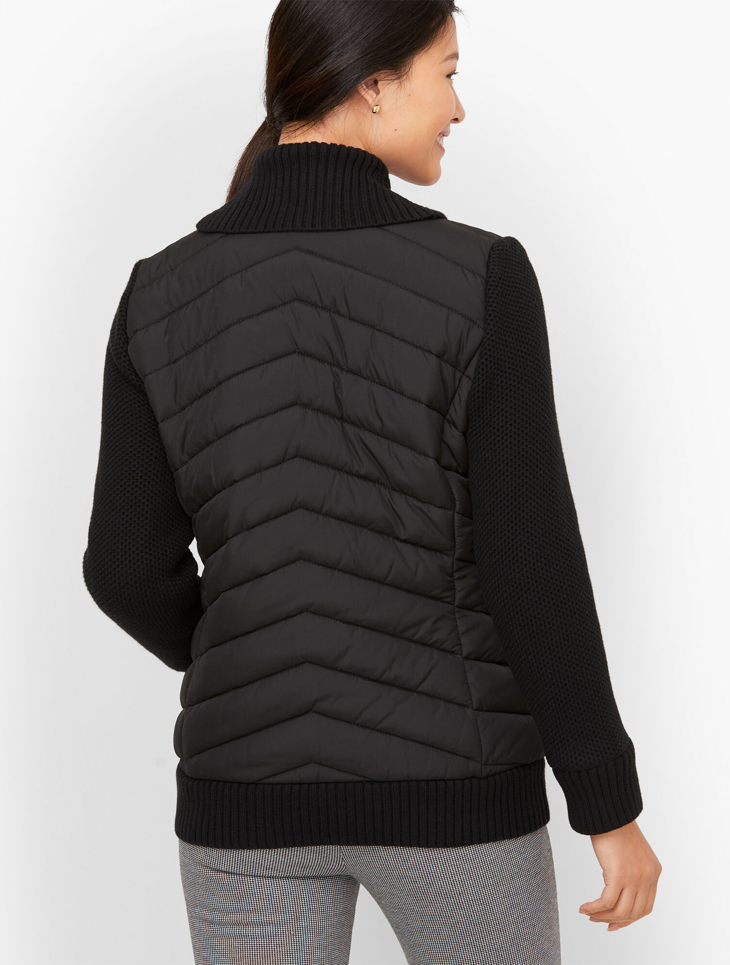 Sweater Sleeve Puffer Jacket