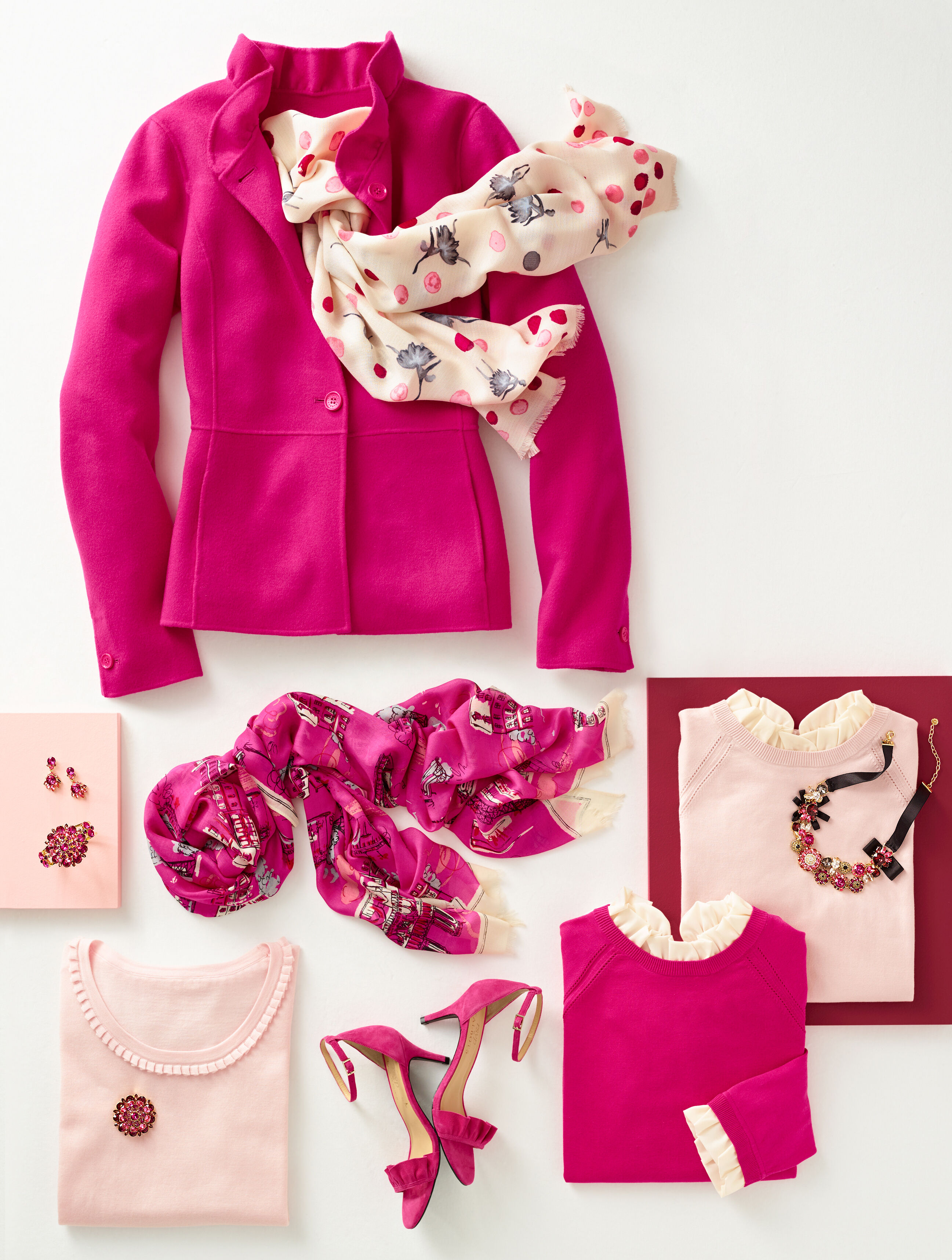 Ruffle-Neck Double-Face Jacket