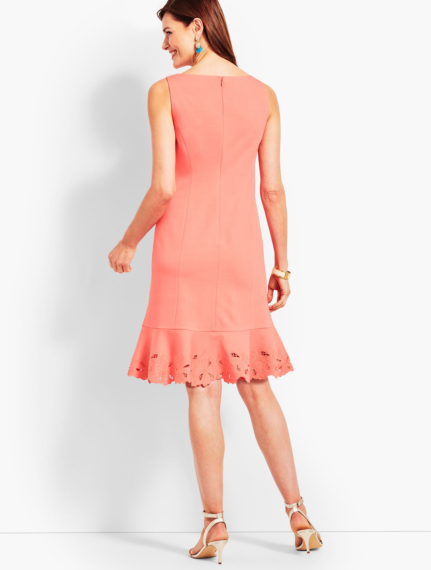 Embroidered Flounce Sheath Dress | Talbots Embroidered Flounce Sheath Dress | Talbots
