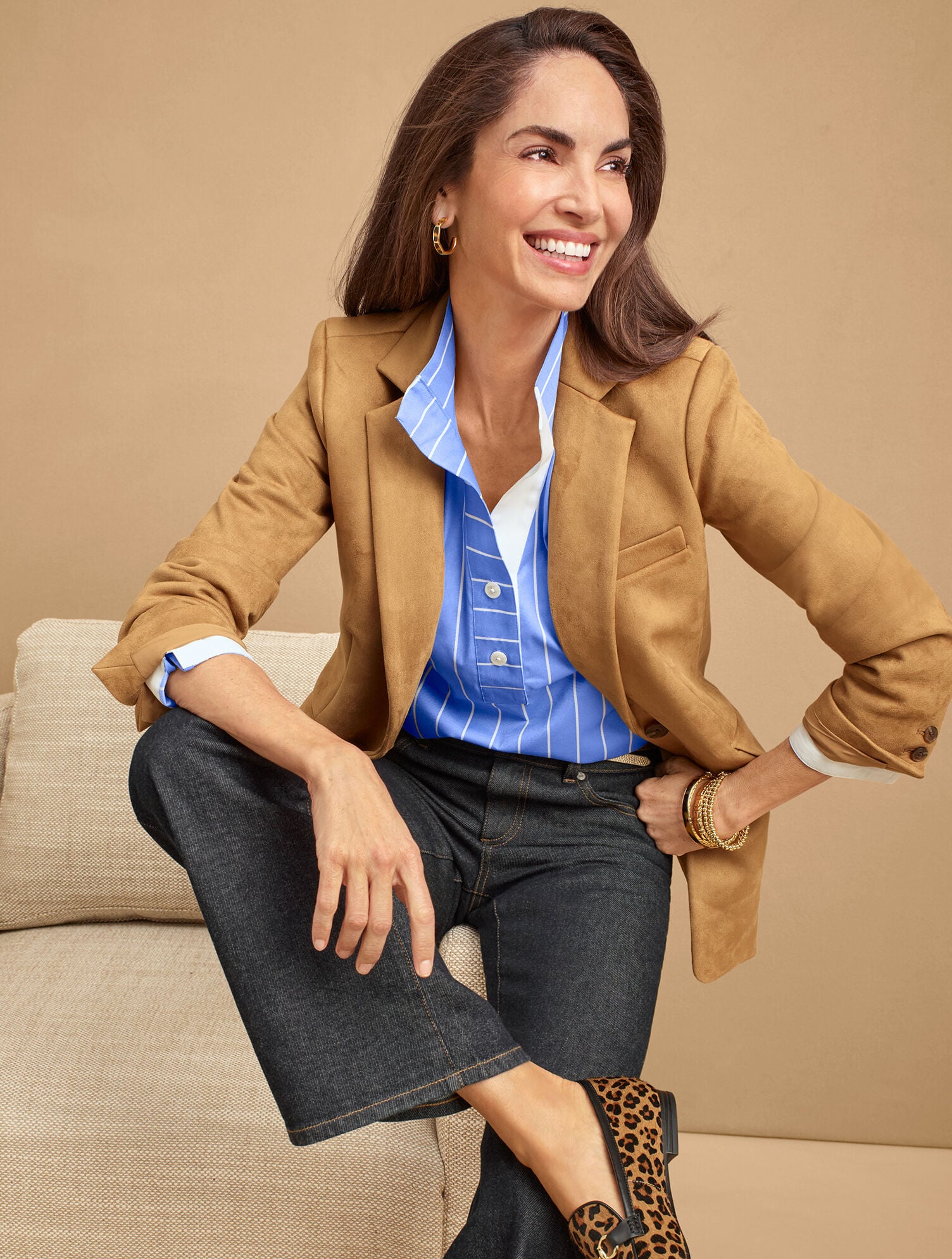 Non-Iron Popover - Breezy Stripe | Talbots