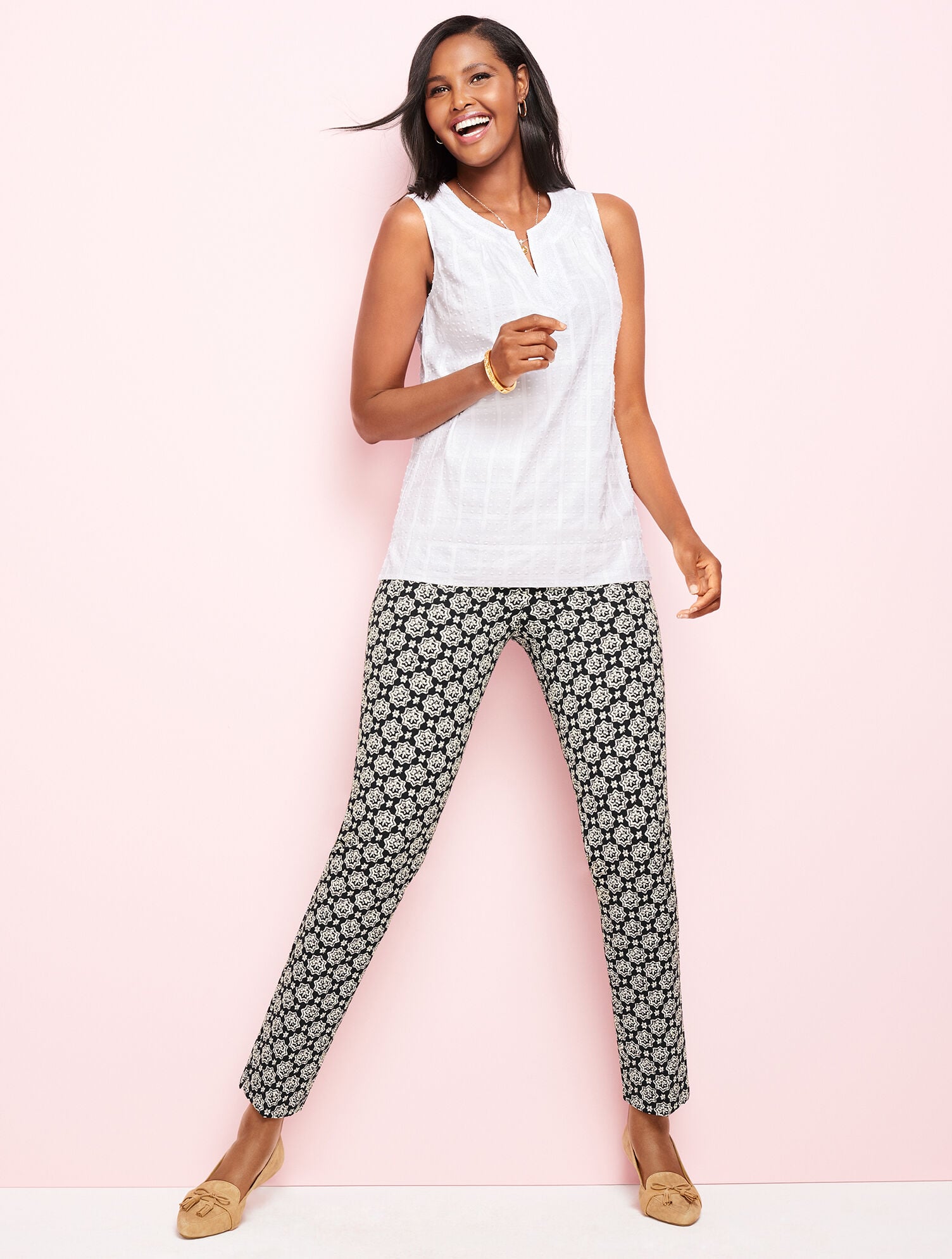Plus Size Exclusive Talbots Chatham Ankle Pants - Distressed Medallion