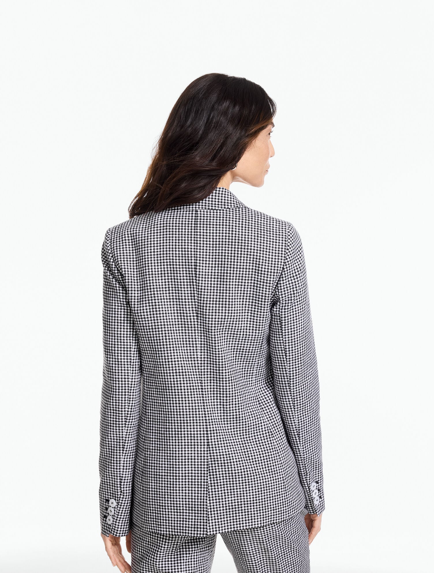 Beach Gingham Linen Blazer