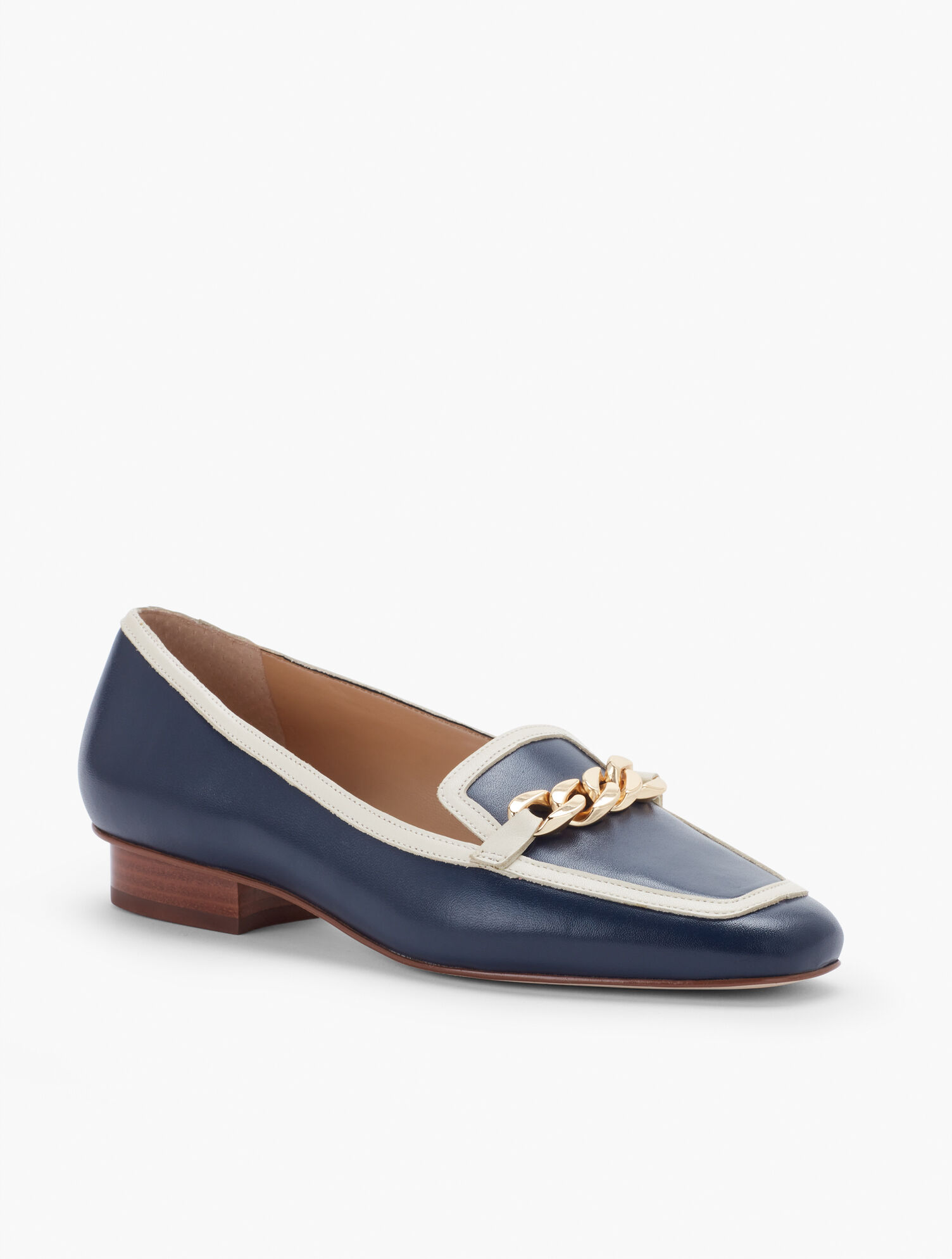 Estelle Chain Leather Loafers