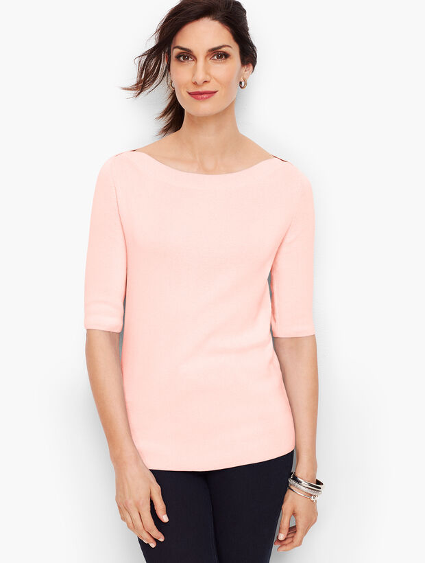 Bateau Neck Sweater Topper - Solid