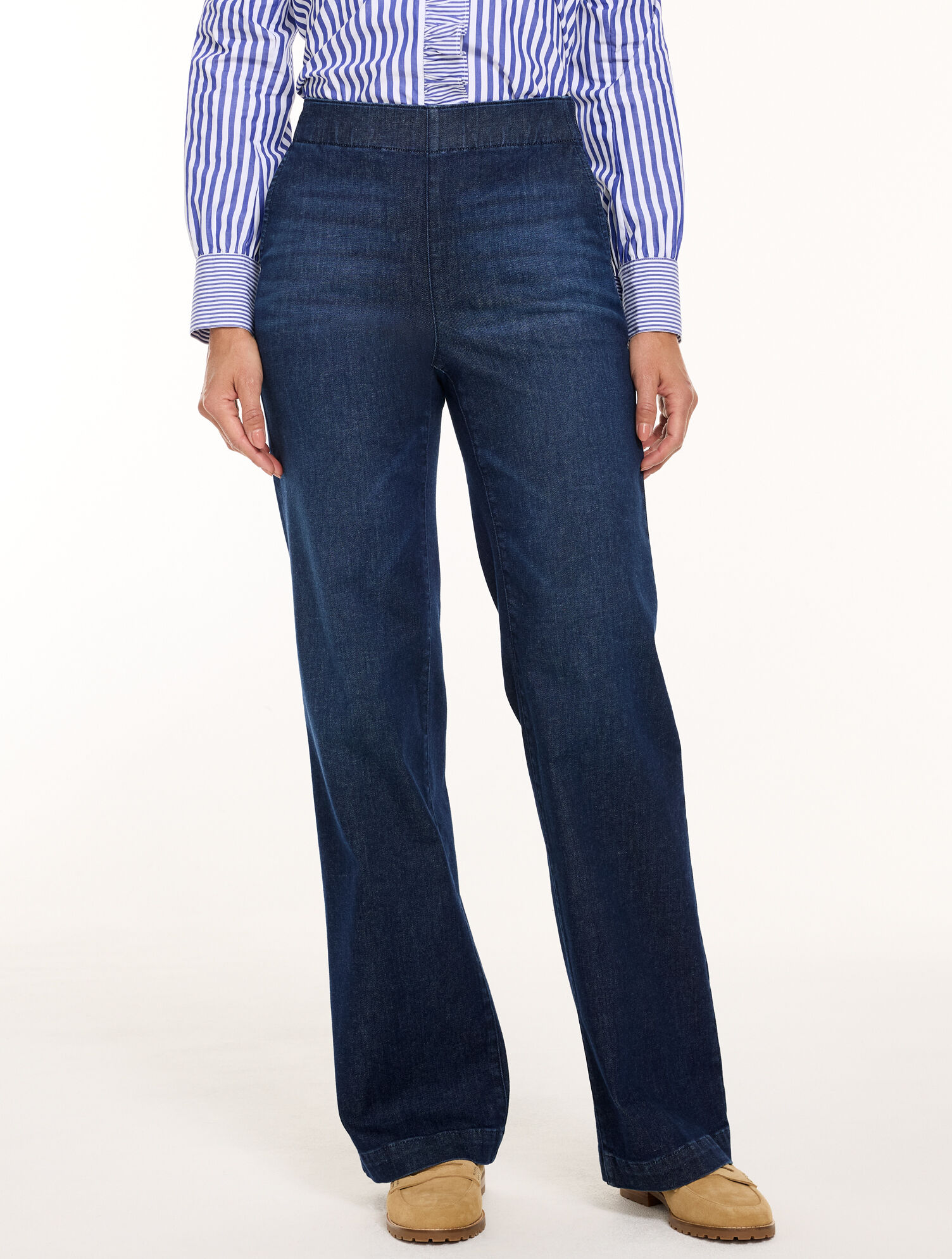 Trouser Pull-On Travel Jeans - Bethune Wash