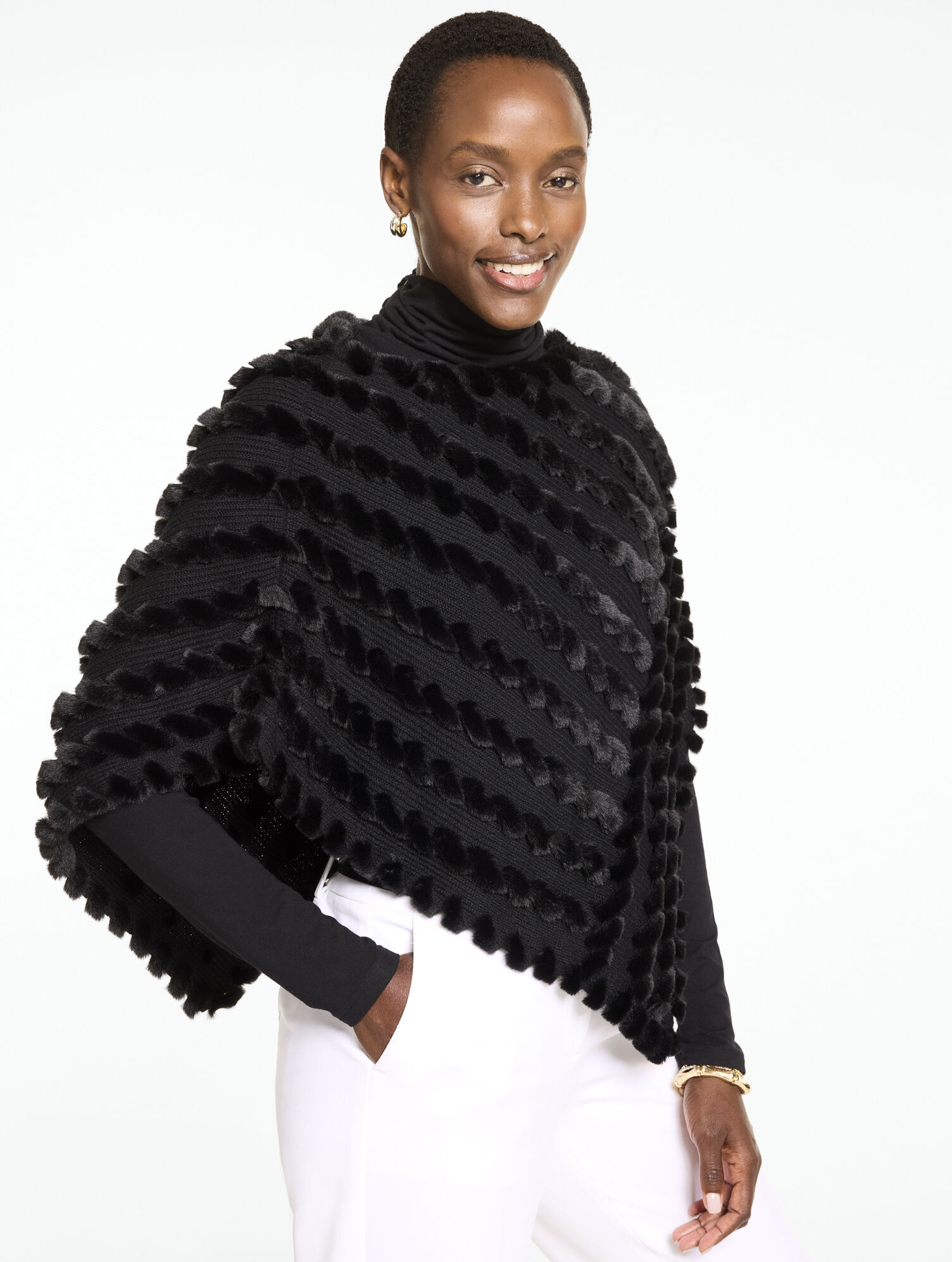 Faux Fur Poncho