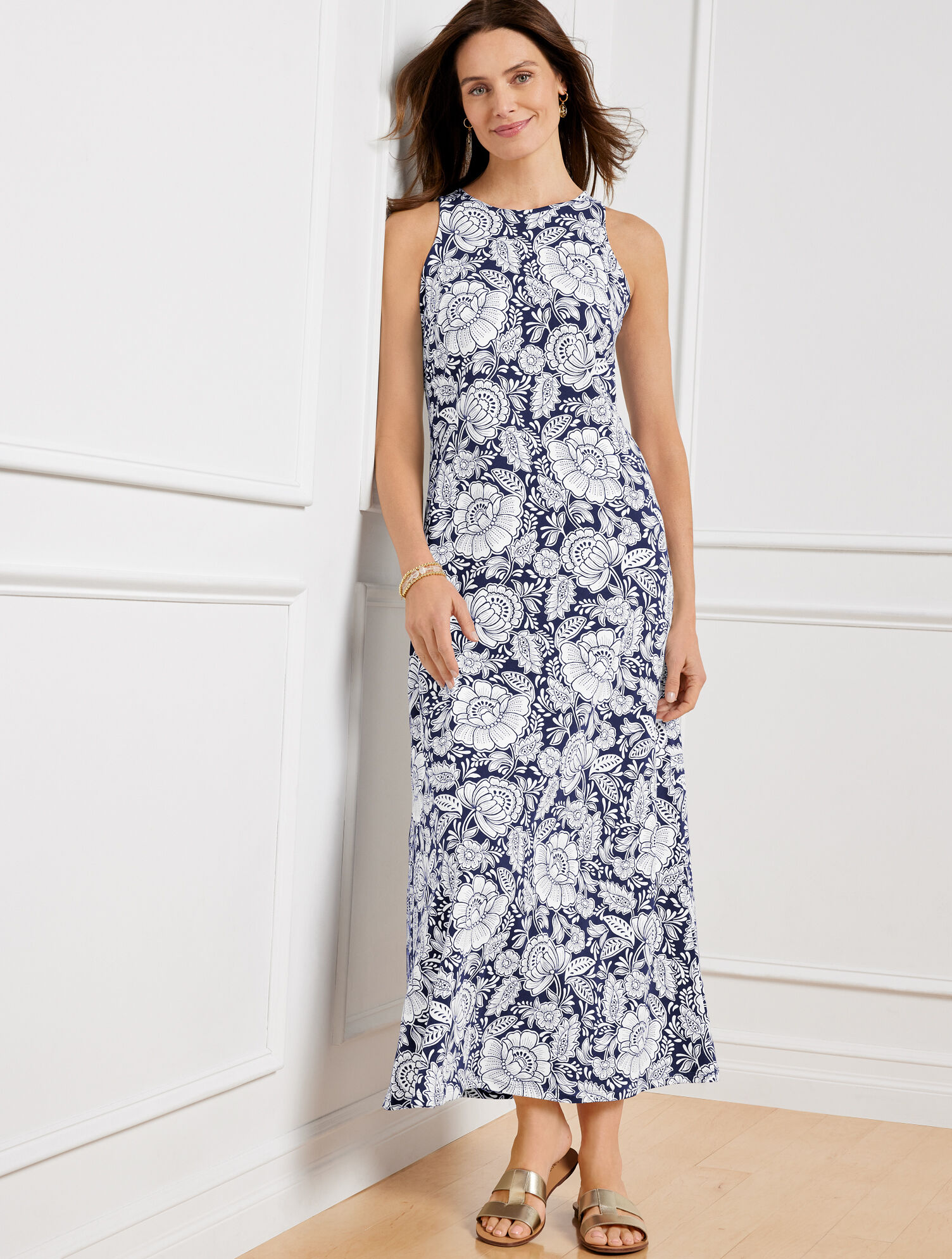 Jersey Maxi Dress - Woodblock Floral | Talbots