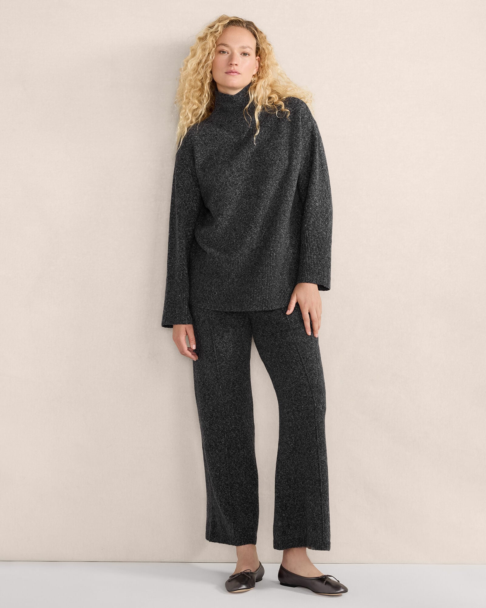 Organic Cotton Crossover Turtleneck Sweater