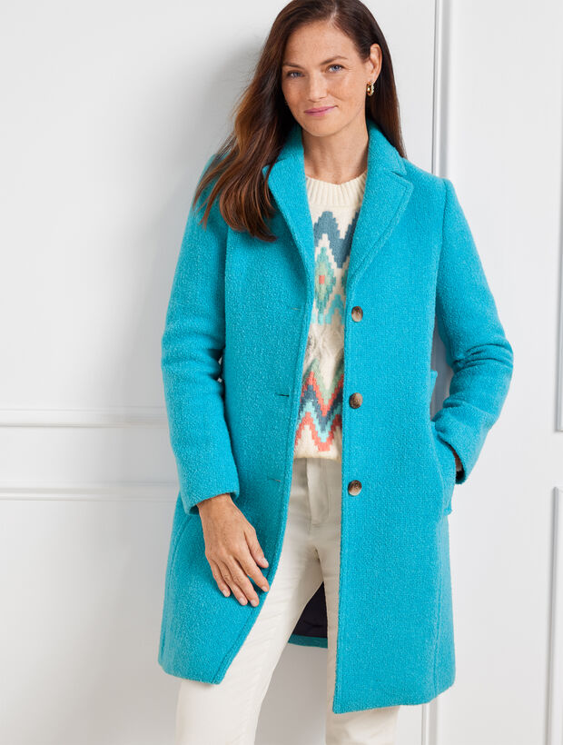 Wool Boucl&eacute; Long Coat