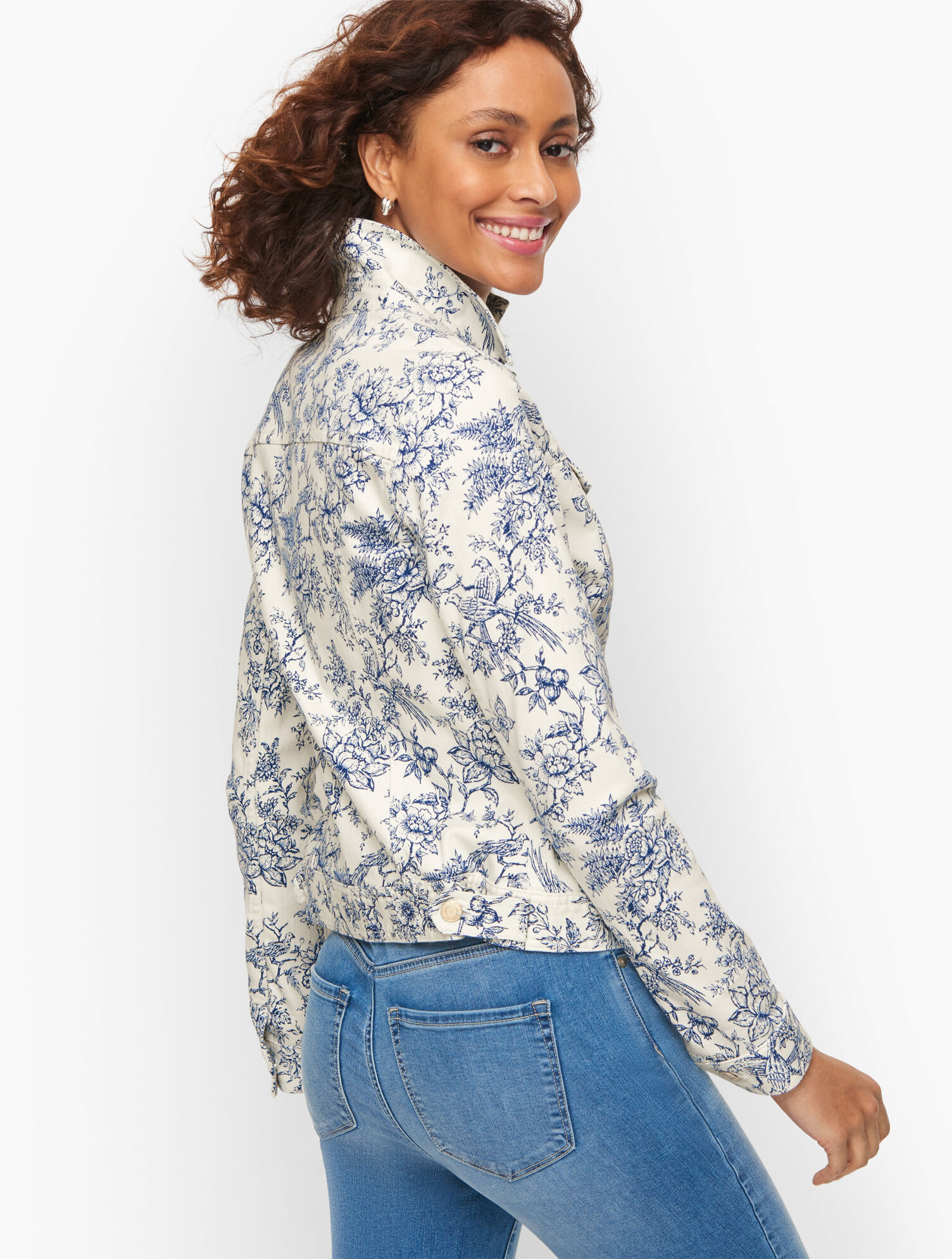 Classic Denim Jacket - Bird Toile