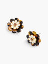 Layered Tortoise Flower Earrings