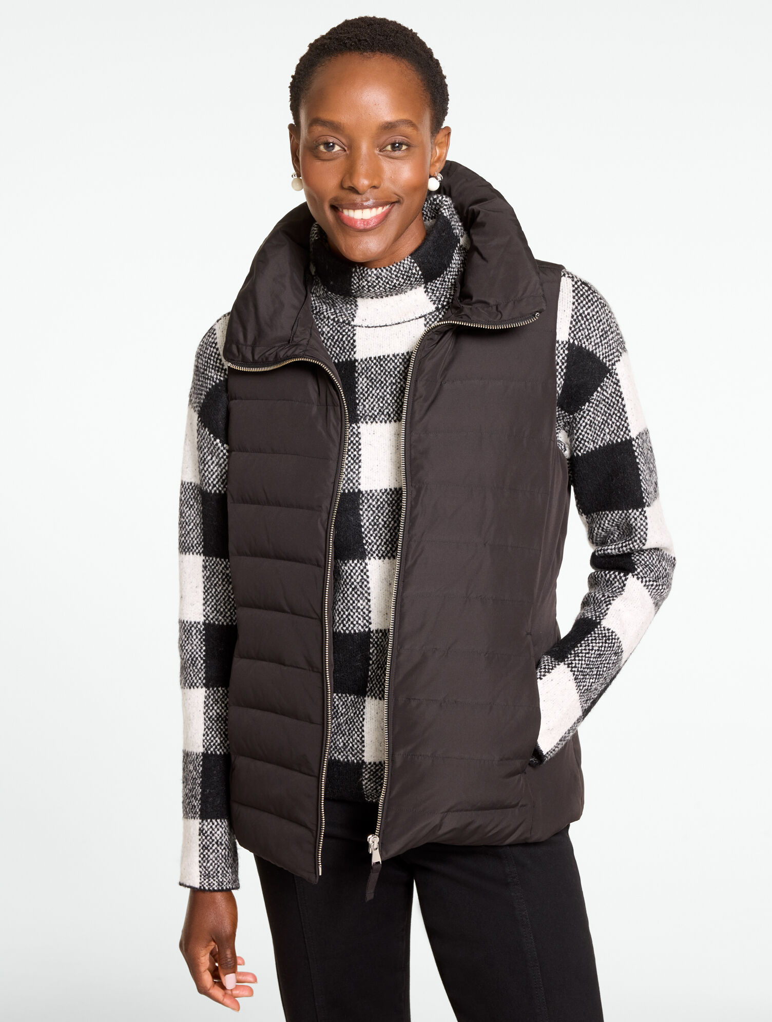 Faux Fur Collar Puffer Vest
