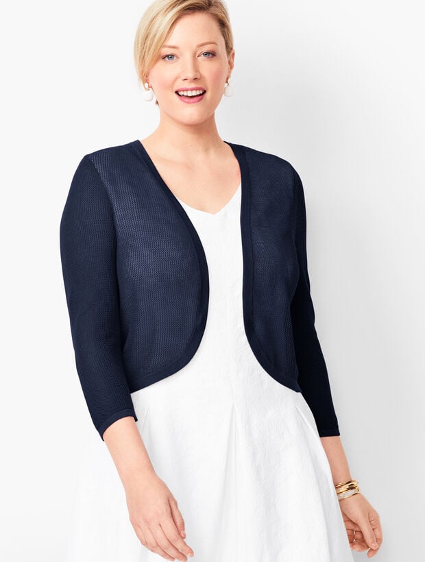 Plus Size Open-Stitch Dress Shrug Talbots