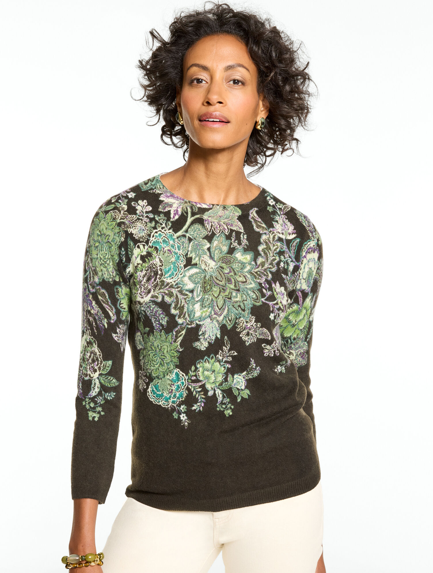 Audrey Cashmere Sweater - Fresco Floral