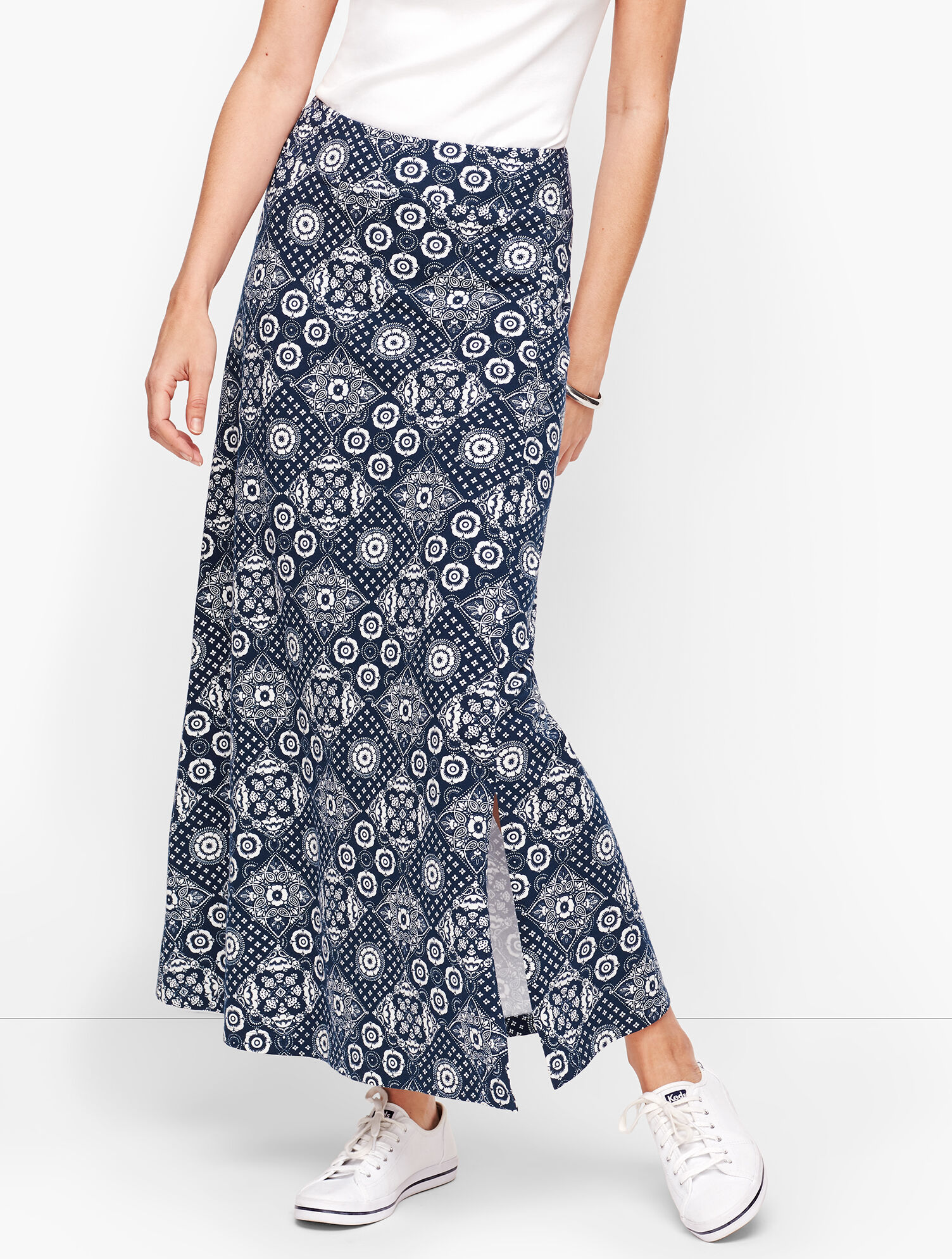 Jersey Wrap Maxi Skirt - Bandana Print