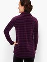 Luxe Velour Cowlneck Candy Cane Stripe Pullover