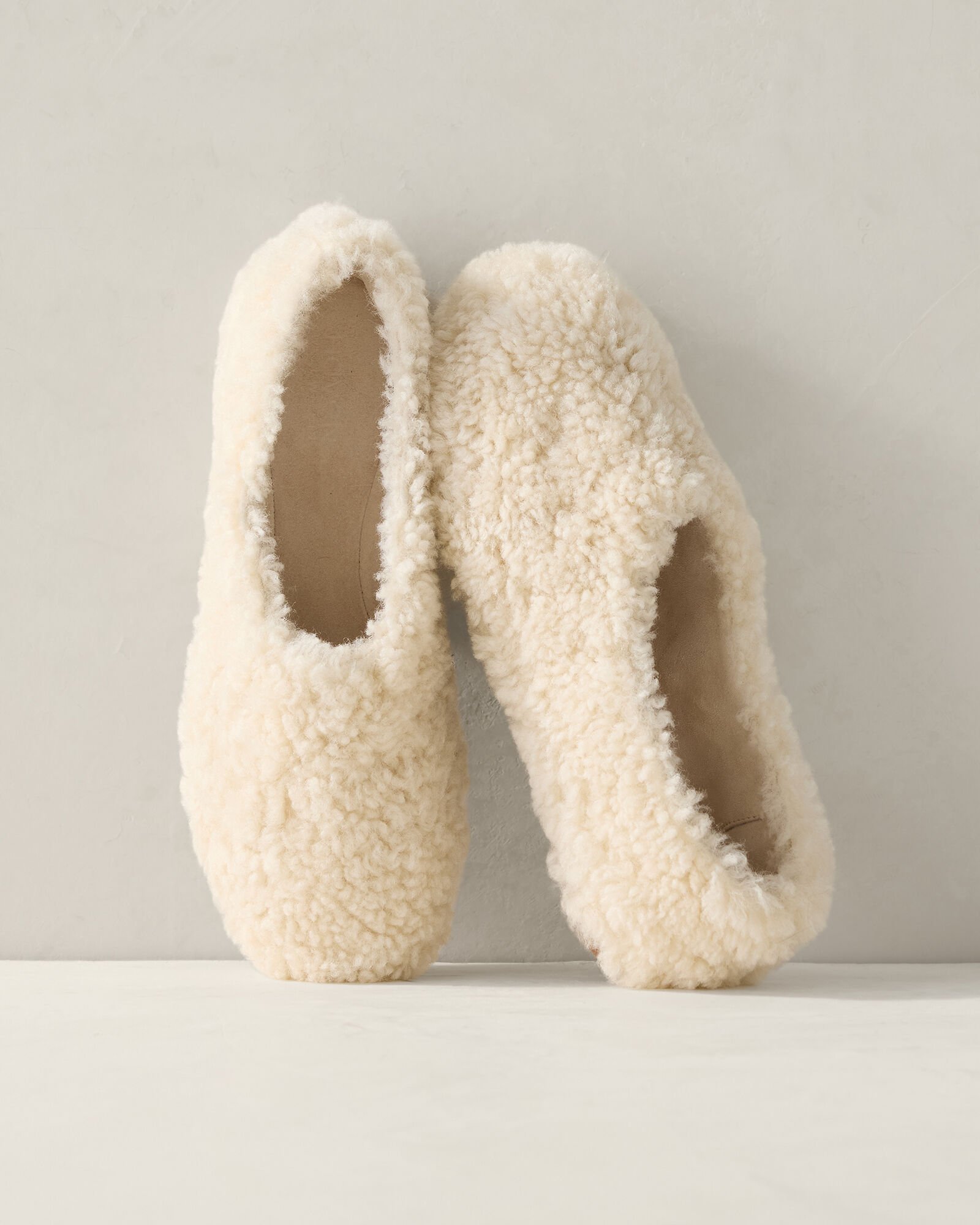 Shearling and Suede Slippers