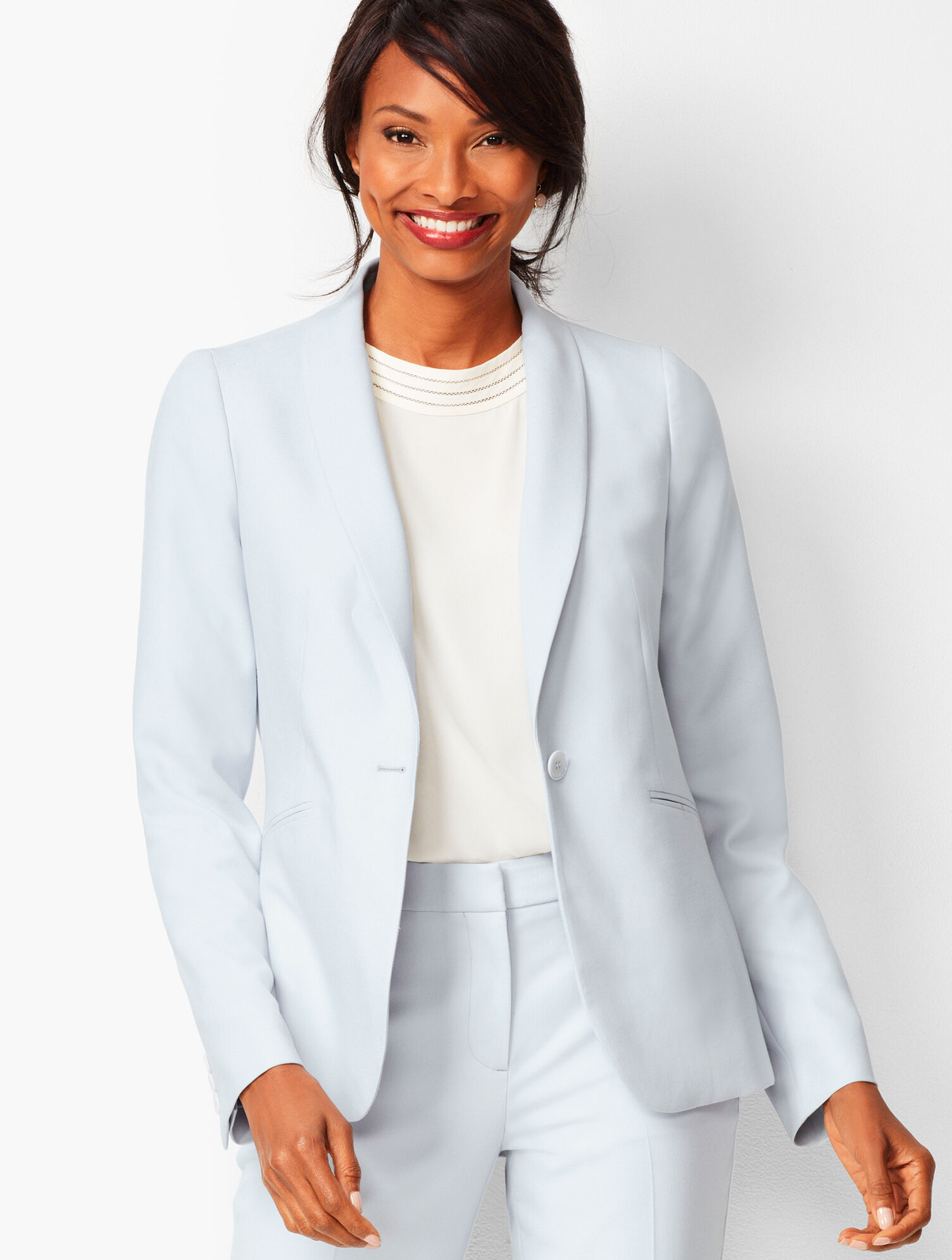 Italian Luxe Double-Cloth Single-Button Blazer | Talbots display picture 1