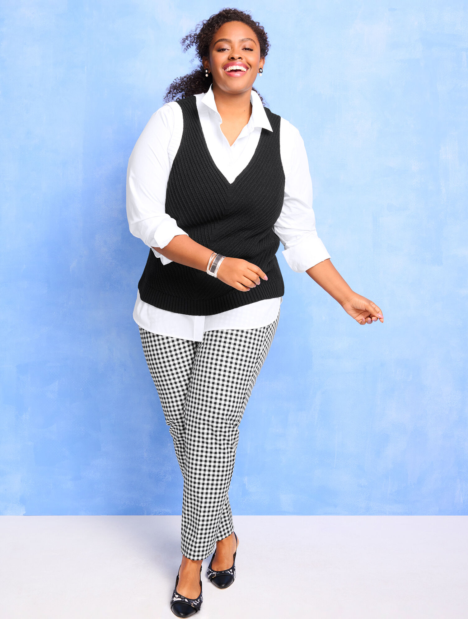 Plus Exclusive Talbots Chatham Ankle Pants - Sunrise Gingham