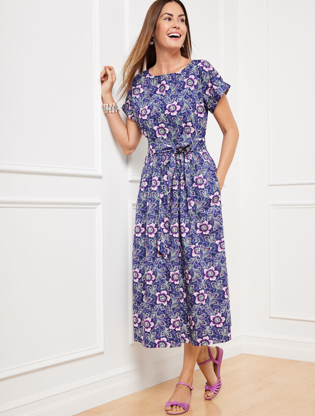 Poplin Fit &amp; Flare Dress - Lexington Floral