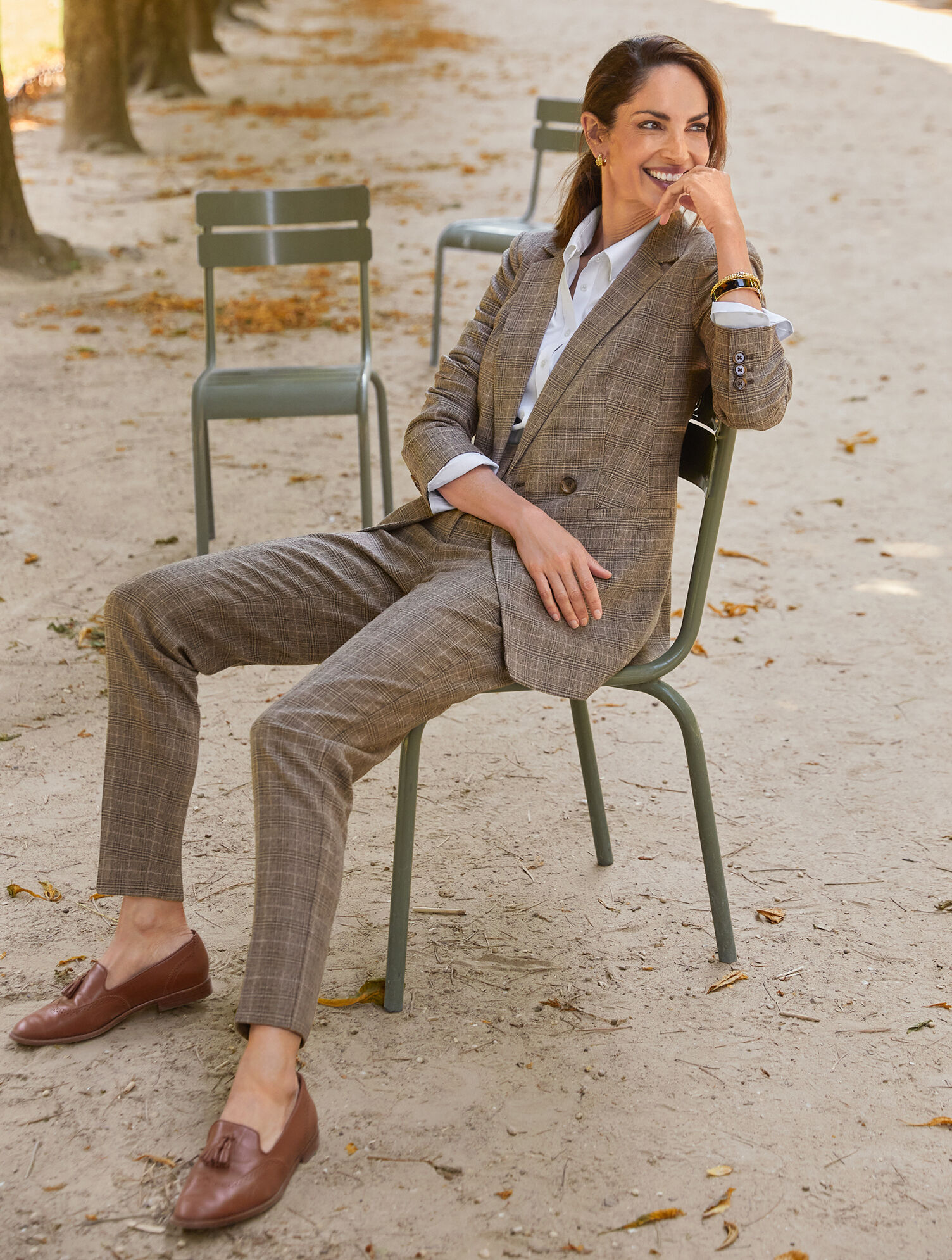 Italian Wool Blend Blazer - Glen Plaid