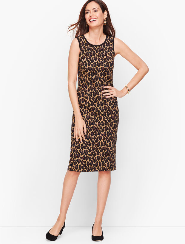 Jacquard Cheetah Print Sheath Dress | Talbots