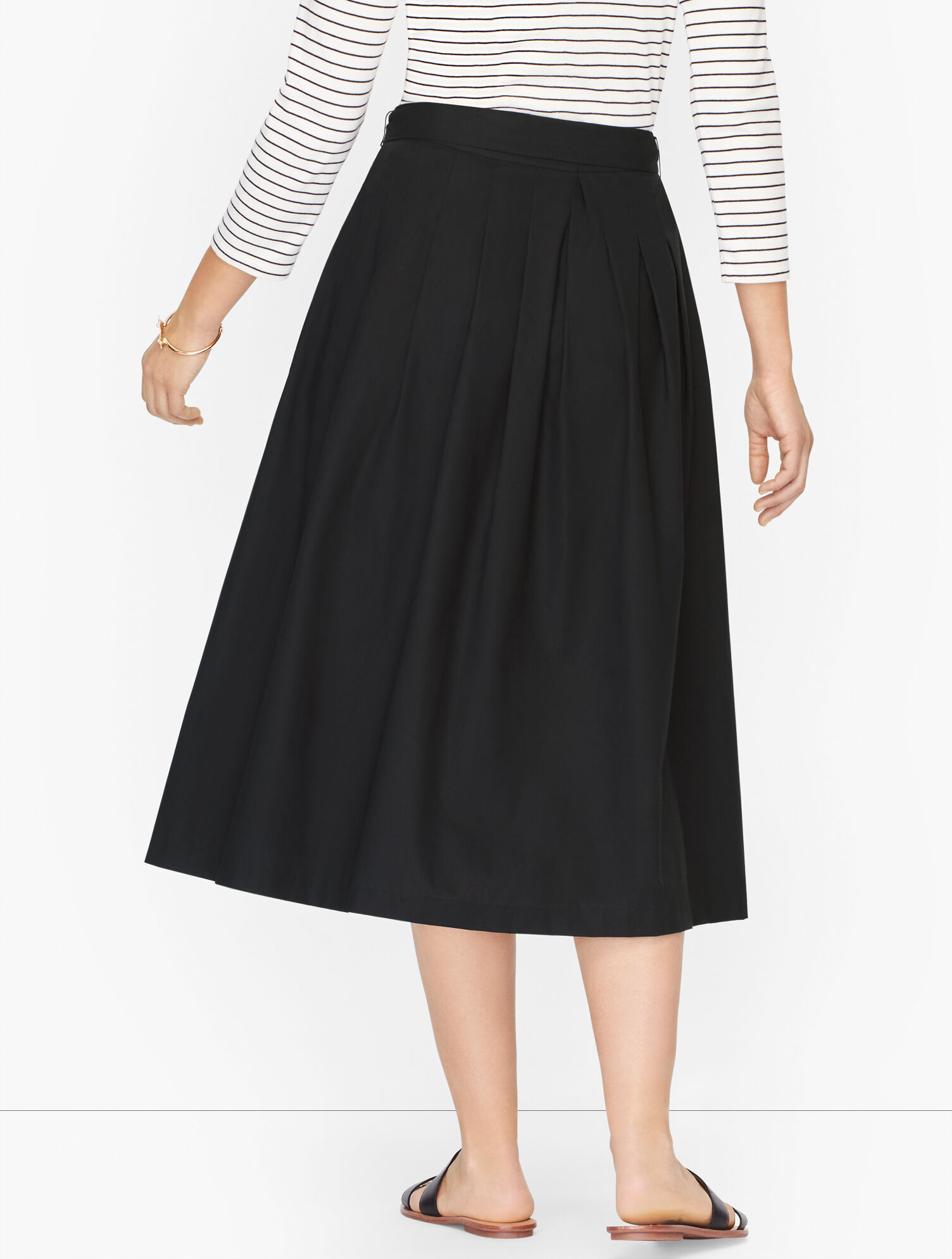 Poplin Scallop Detail Midi Skirt