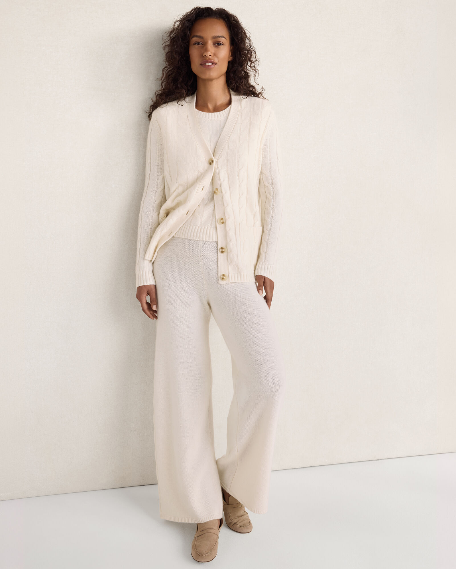 Cashmere Cable Knit Pants
